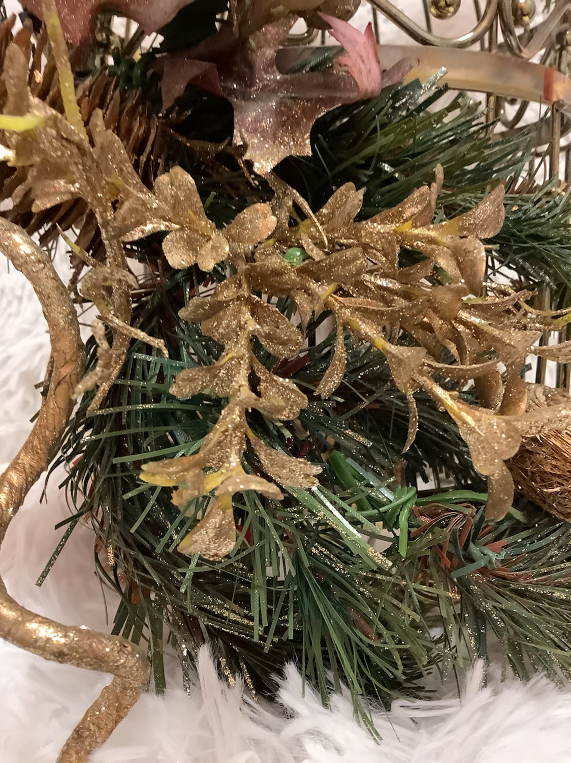 Gold Metal bird Cage Christmas Decorated 13 in image 5
