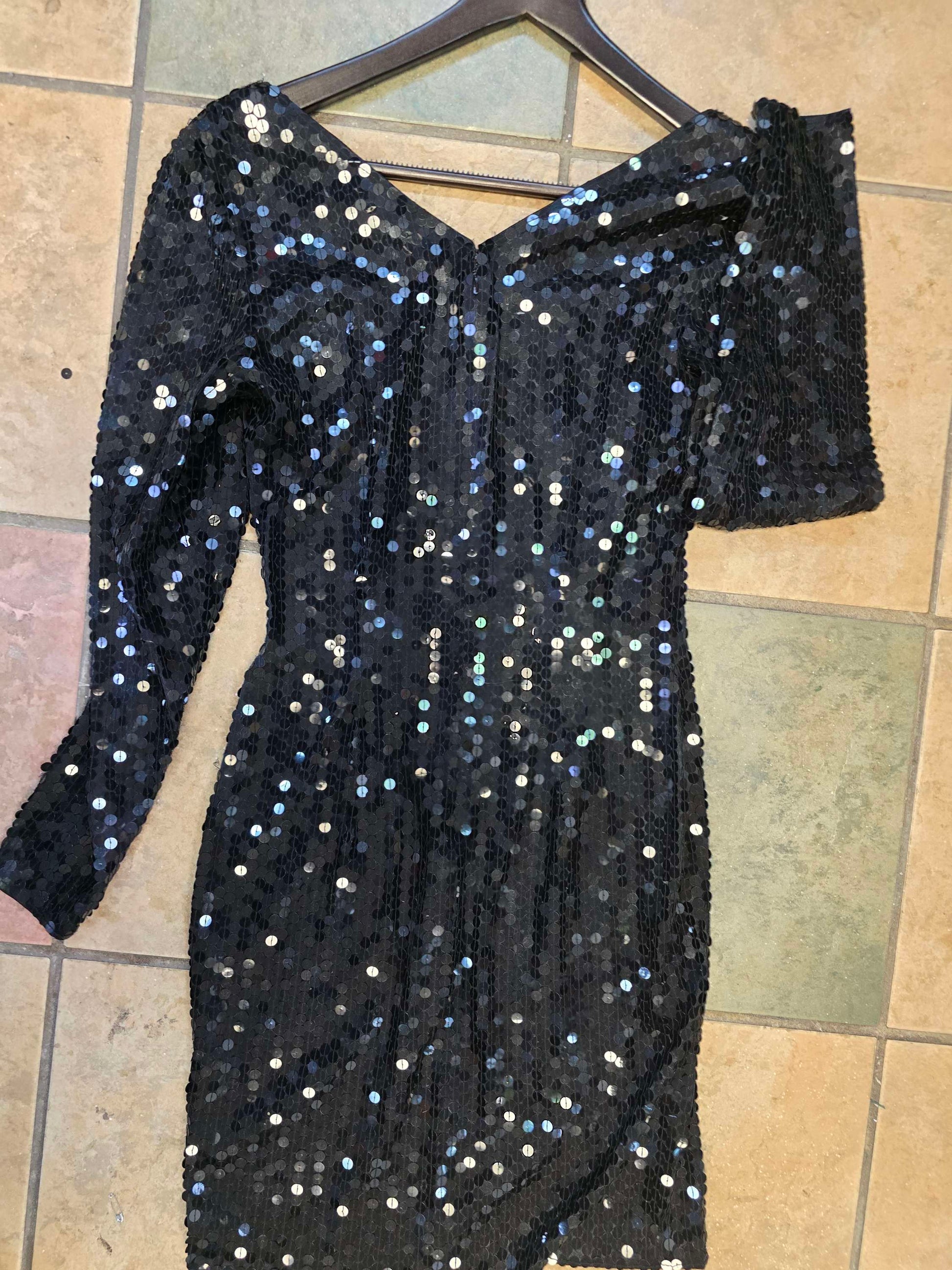 Vintage Niteline Dela Roufogali sequin dress Size 4 image 6