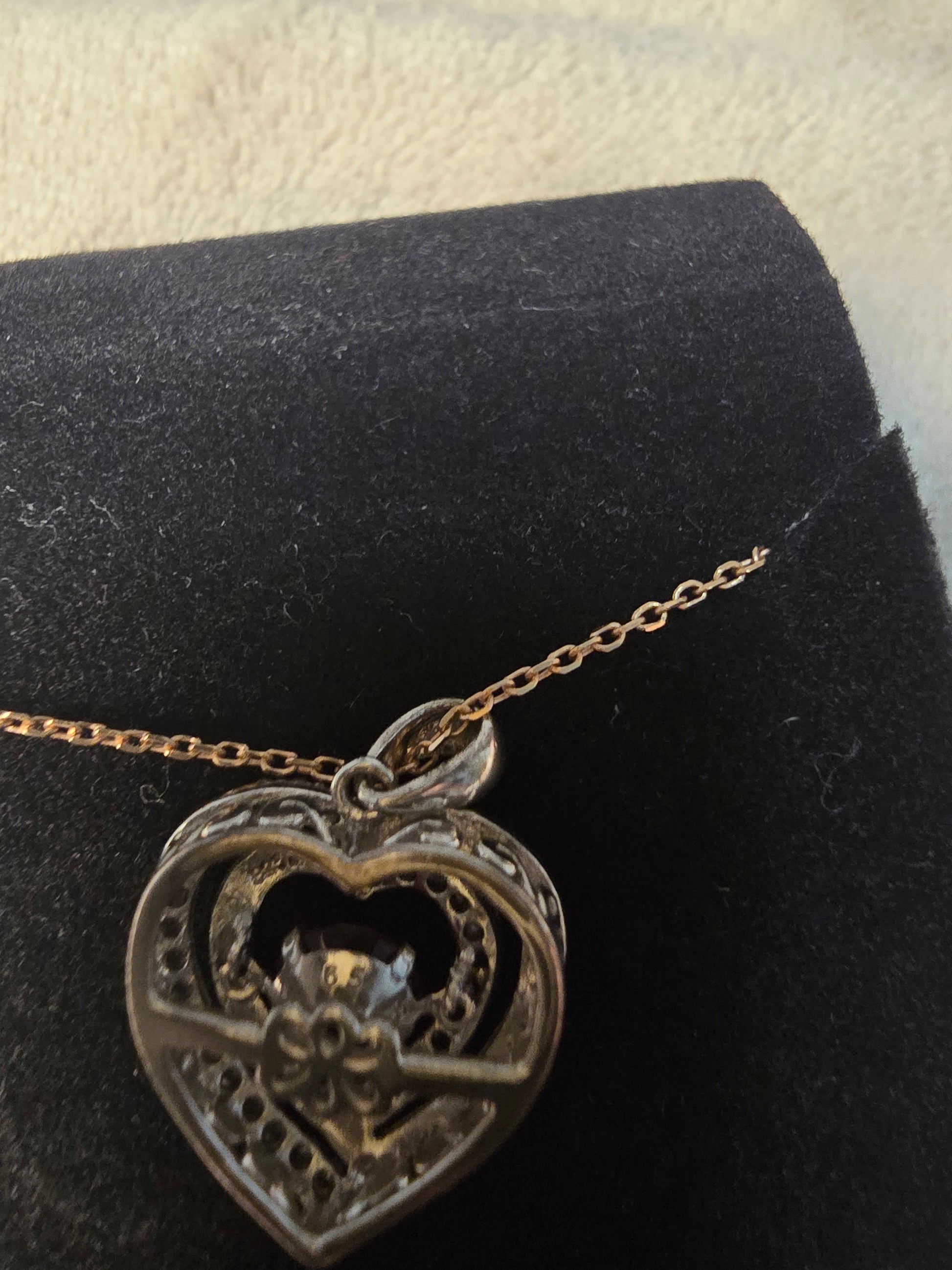 Double Heart Crystal Pendant Necklace image 8