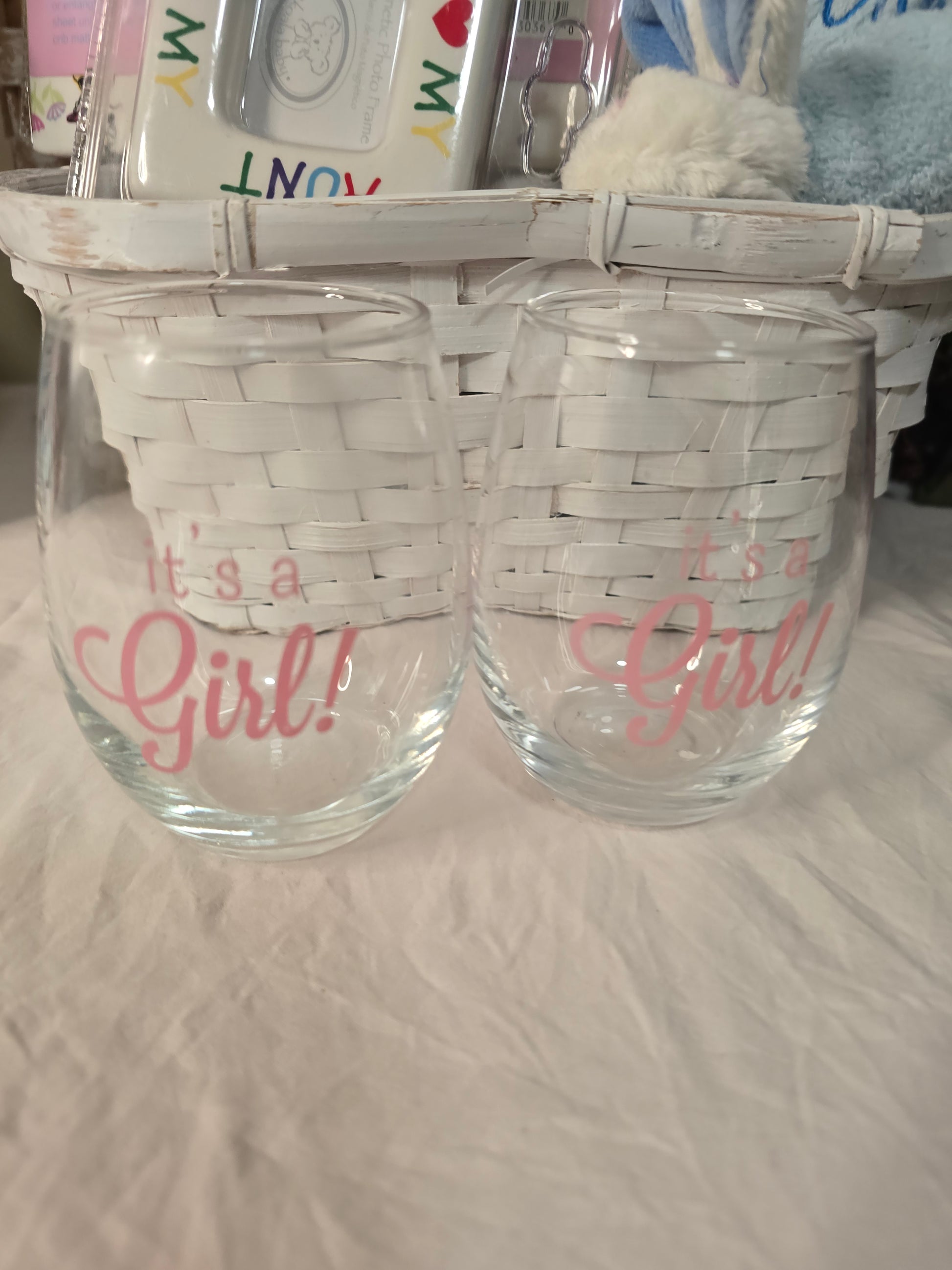 Custom baby reveal glass ITS A GIRL image 3