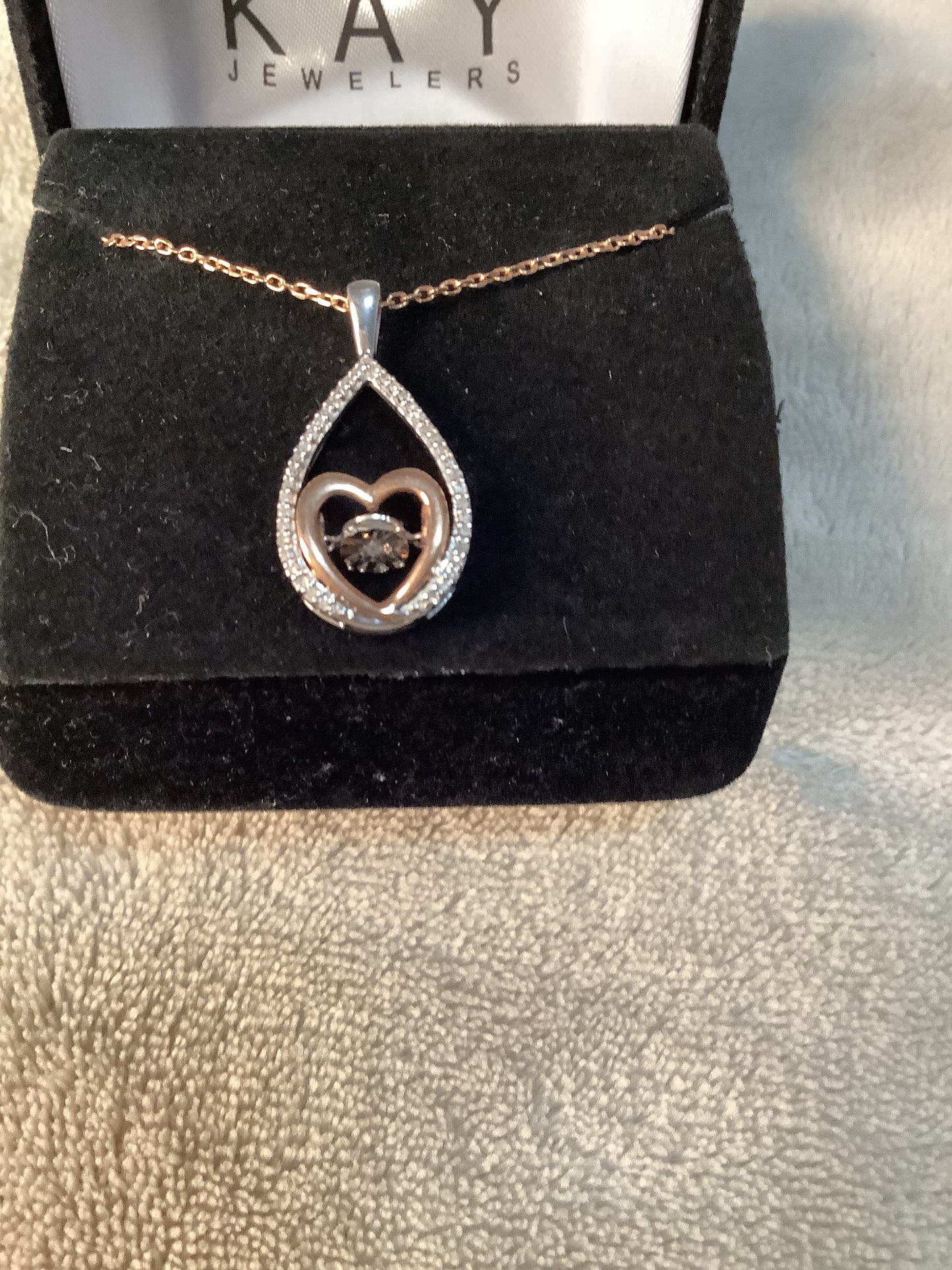 Kay jewelry pendant teardrop design with a heart centerpiece image 0