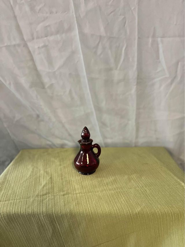 Vintage Red Avon glass cruet bottle image 0