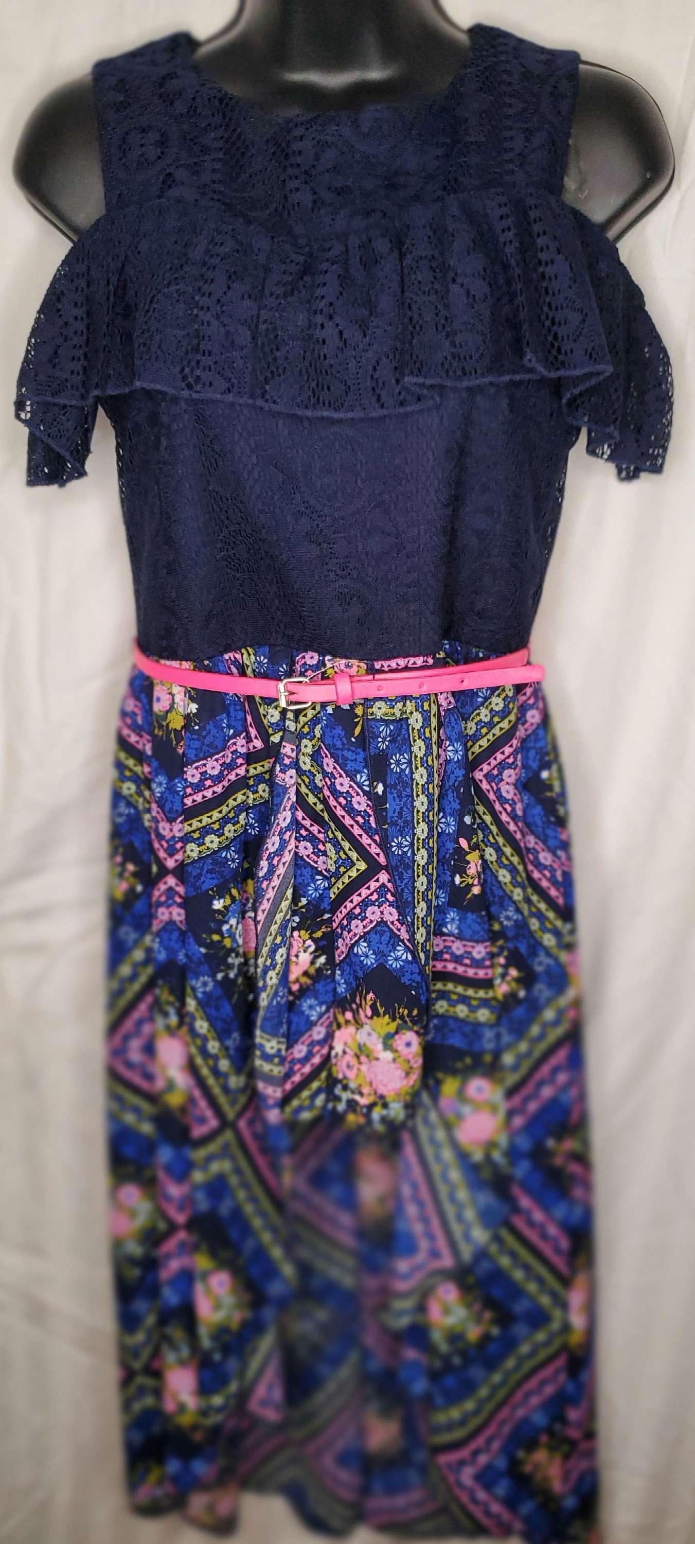 Girls blue and floral dress by speechless size 16 image 3