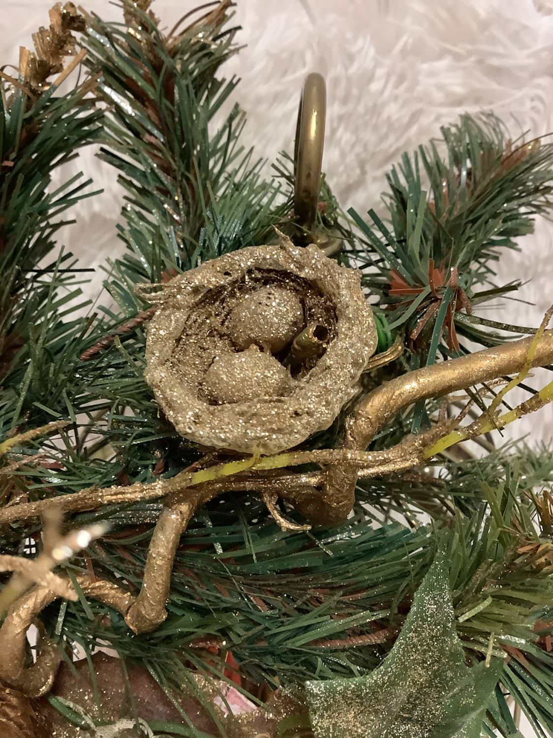 Gold Metal bird Cage Christmas Decorated 13 in image 3