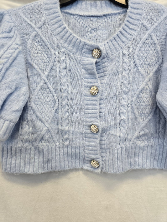 Crop top knitted blue sweater  image 0