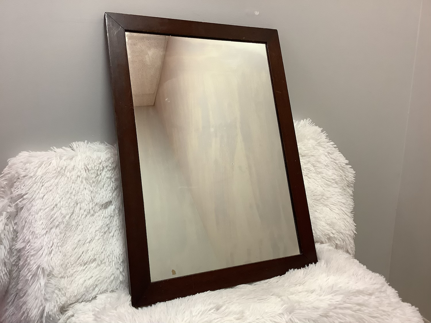 Antique Pittsburg plate glass co. 1928 original mirror wooden frame image 2