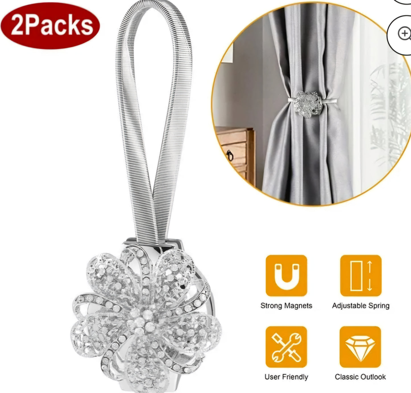 Magnetic curtain clips image 5