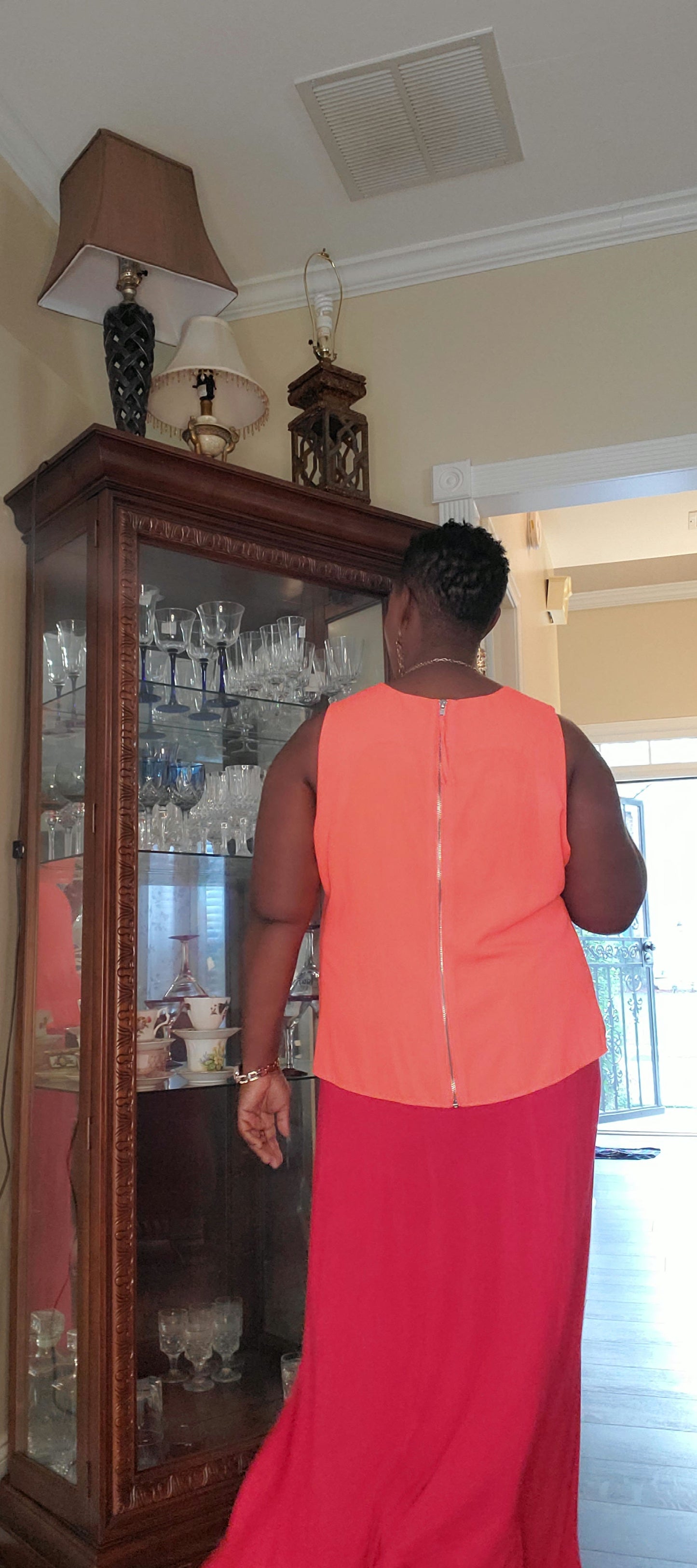 Orange women blouse size XL image 7
