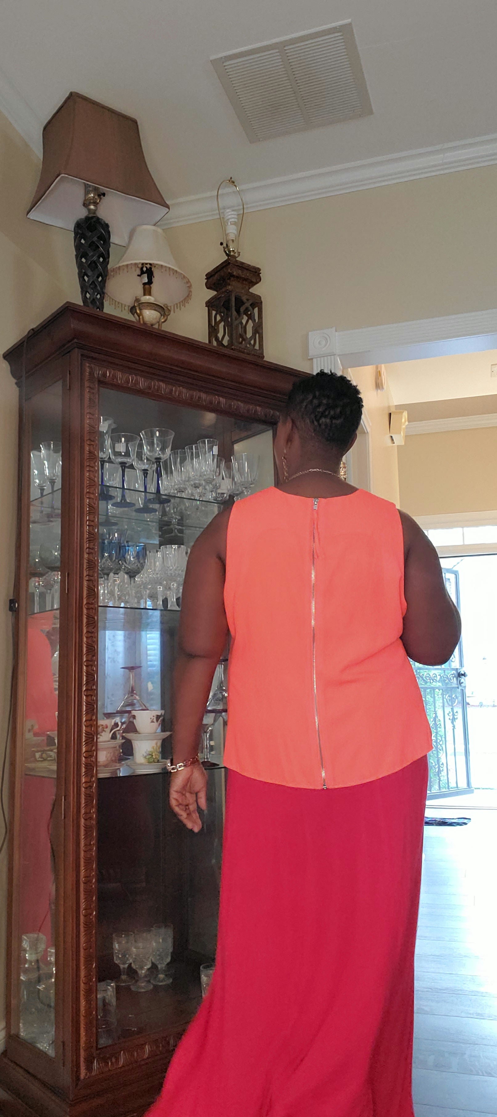 Orange women blouse size XL image 7