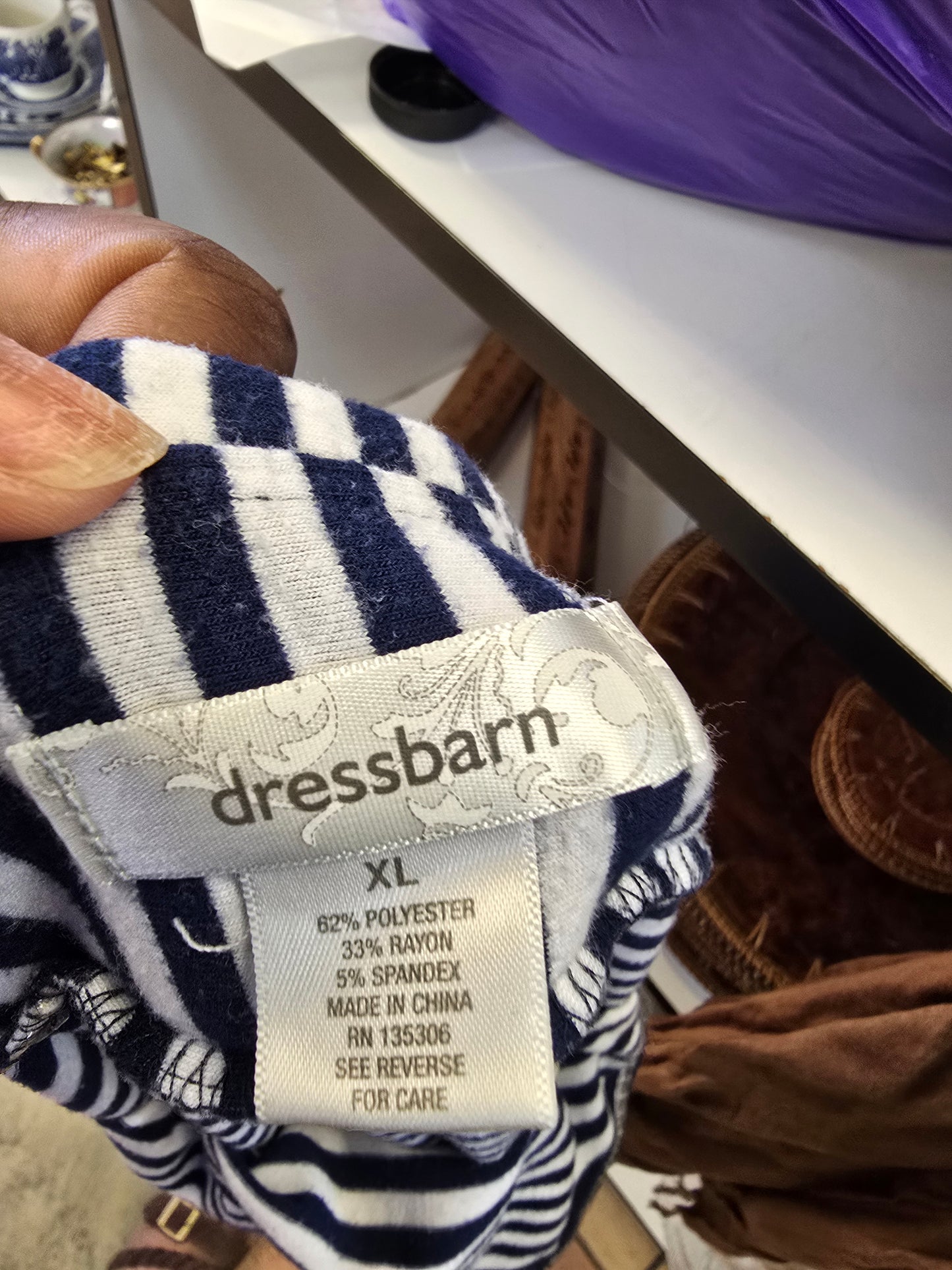 Dress barn blue and white skirt size XL image 2