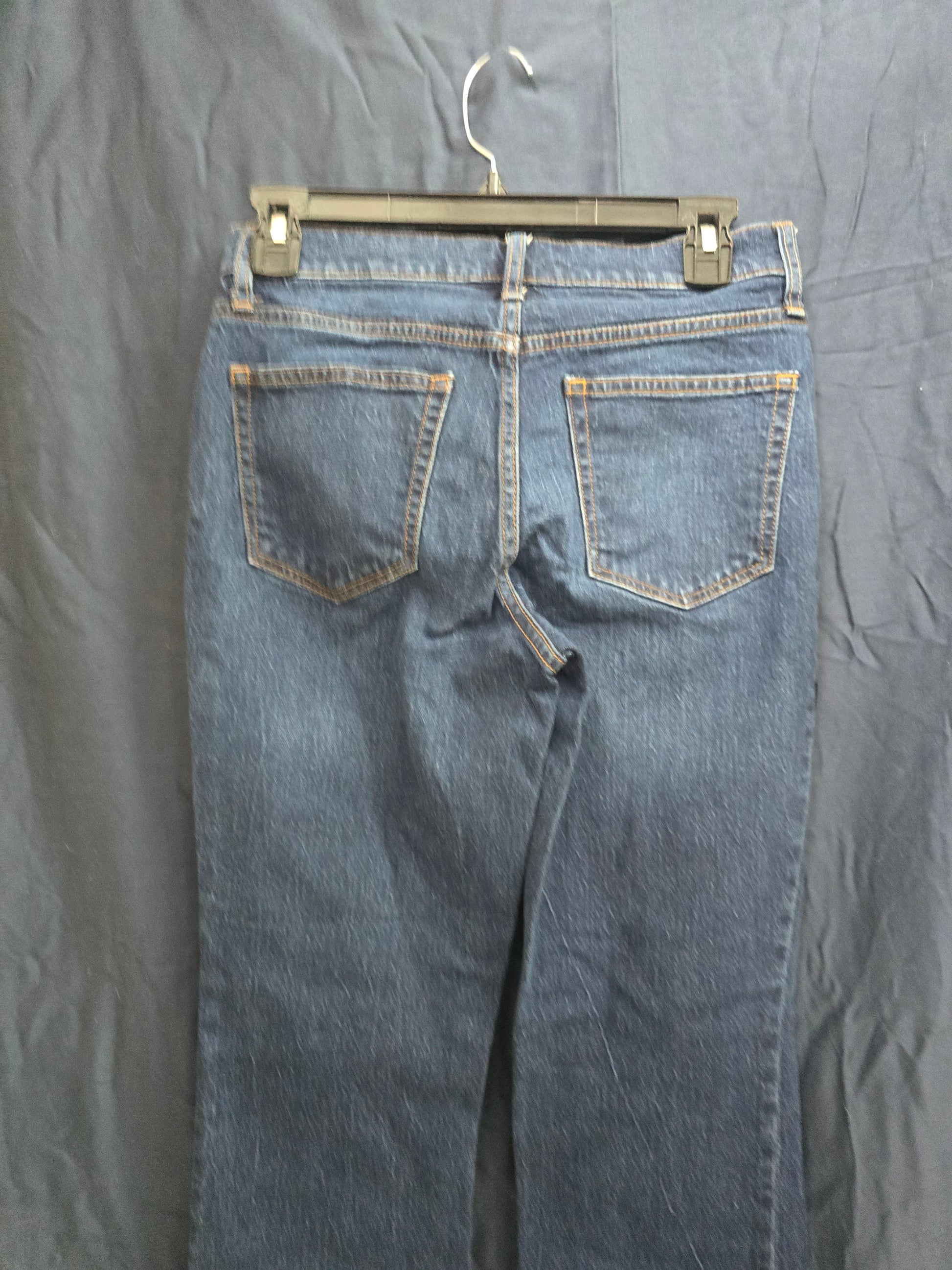 J. Crew Mid Rise Flare Crop Button Fly Dark Wash Jeans Size 25 Stretch Cotton image 3