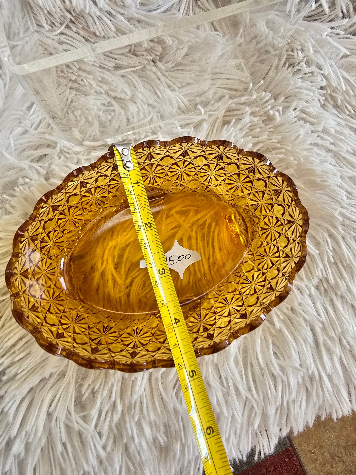 Vintage LG Wright amber glass dish image 6