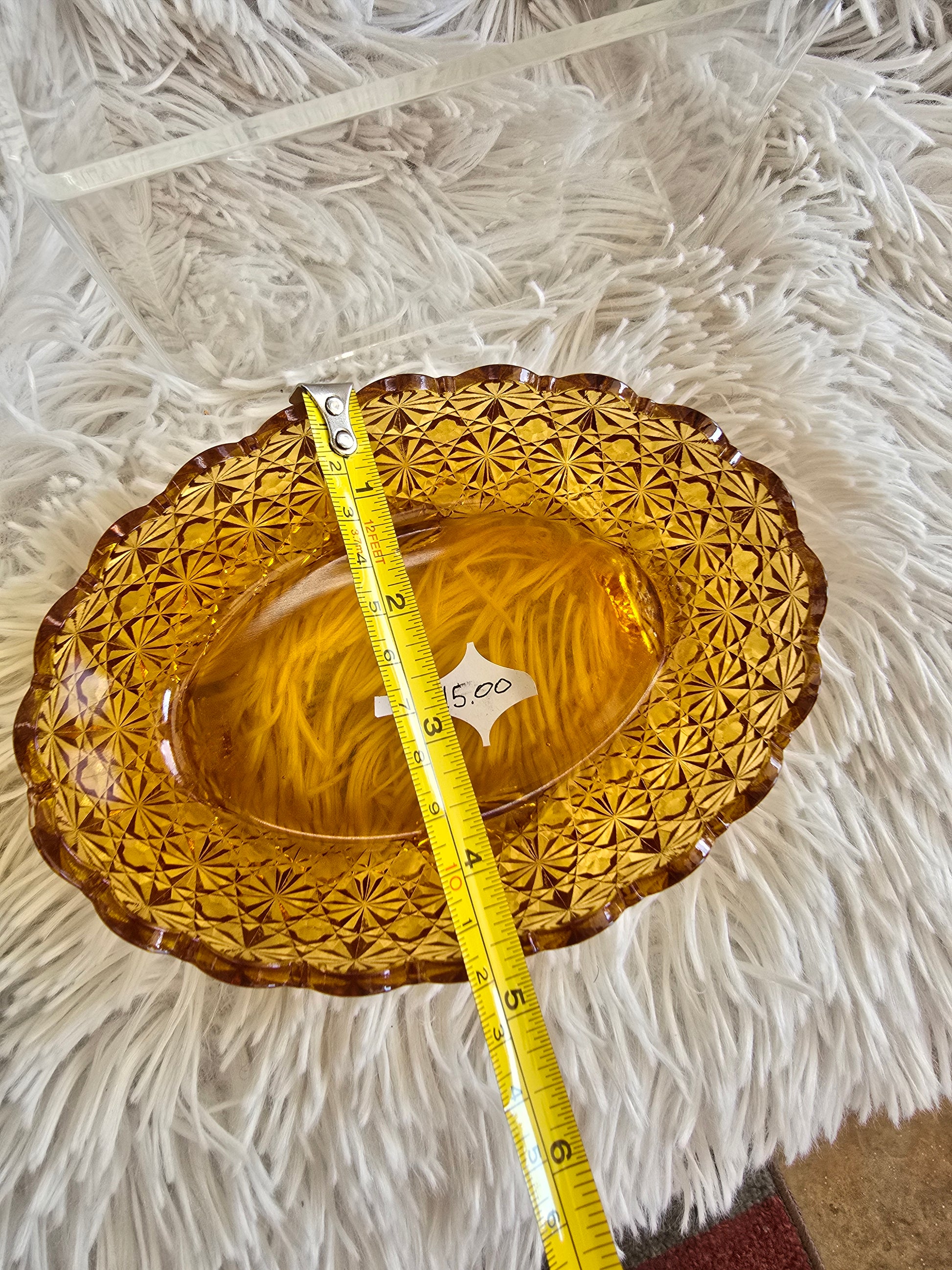 Vintage LG Wright amber glass dish image 6