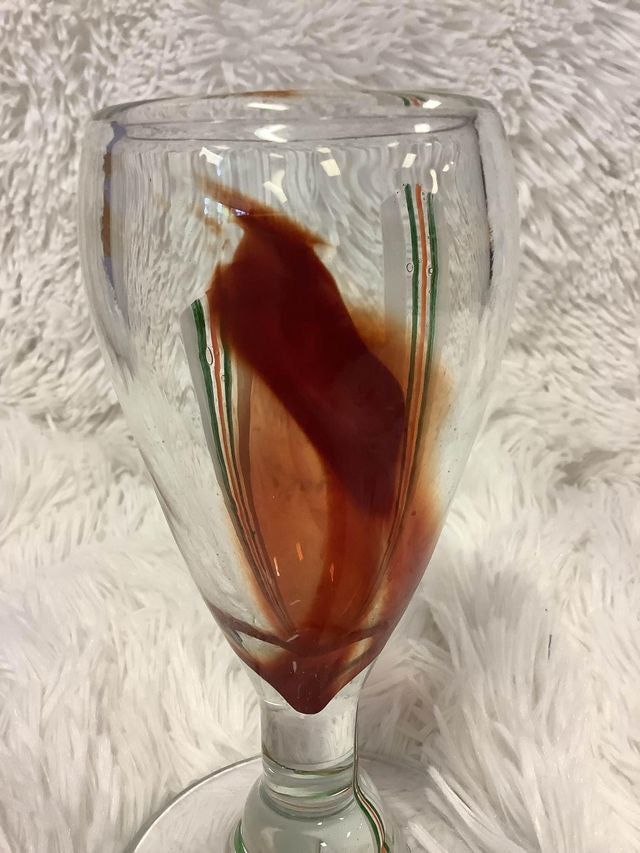 Small orange and green striped cup image 4