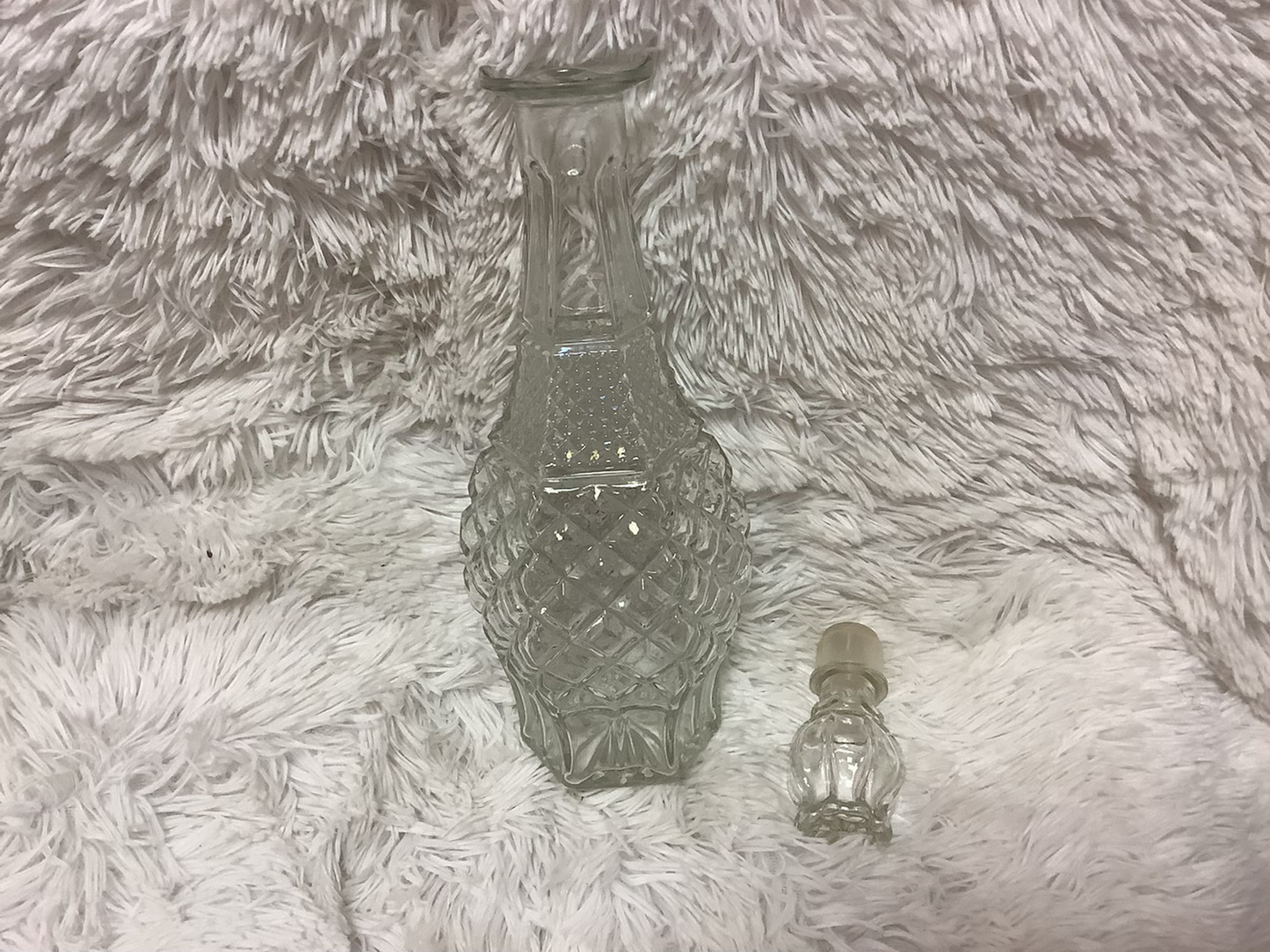 Vintage glass decanter with stopper image 2