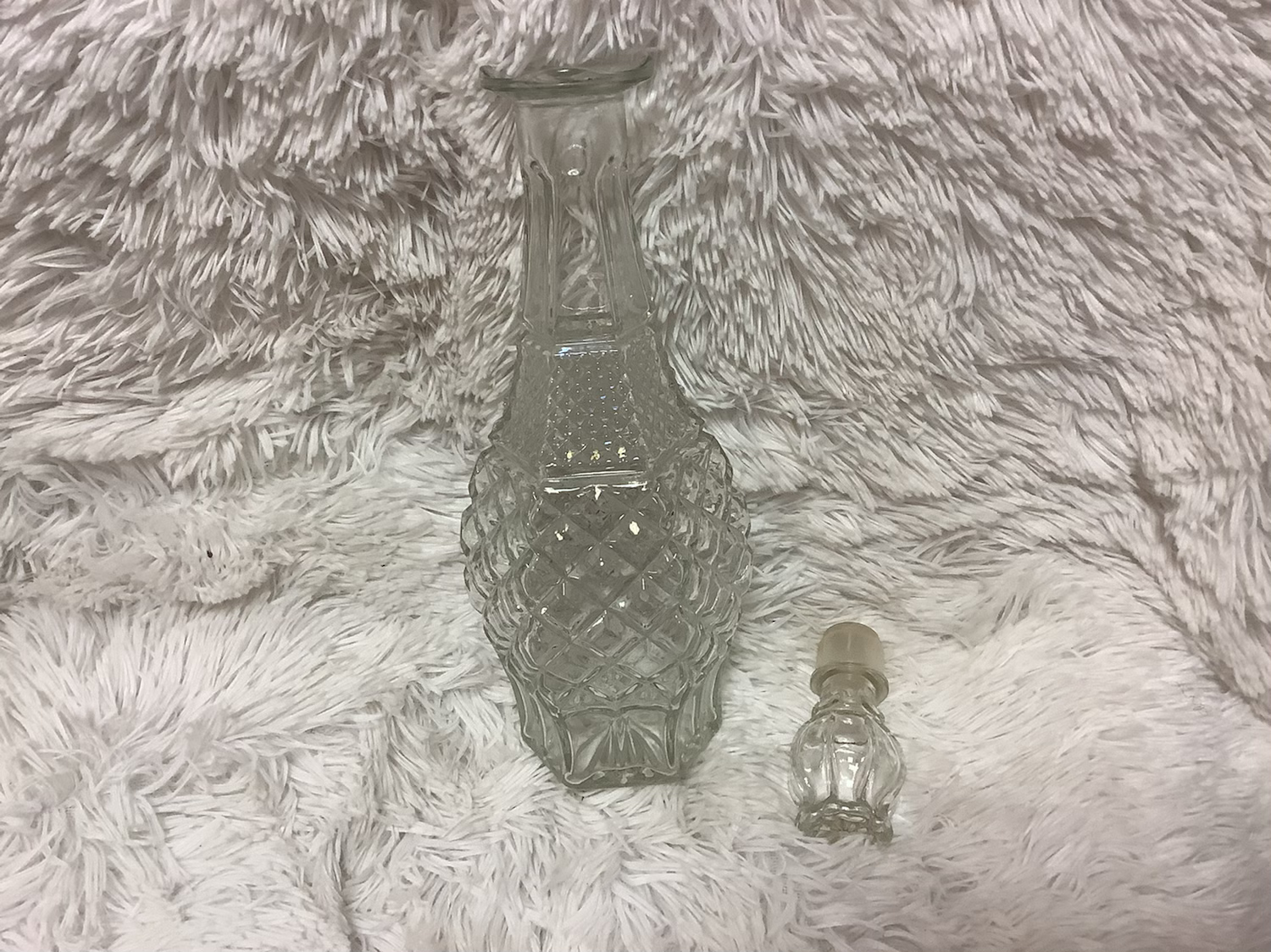 Vintage glass decanter with stopper image 2
