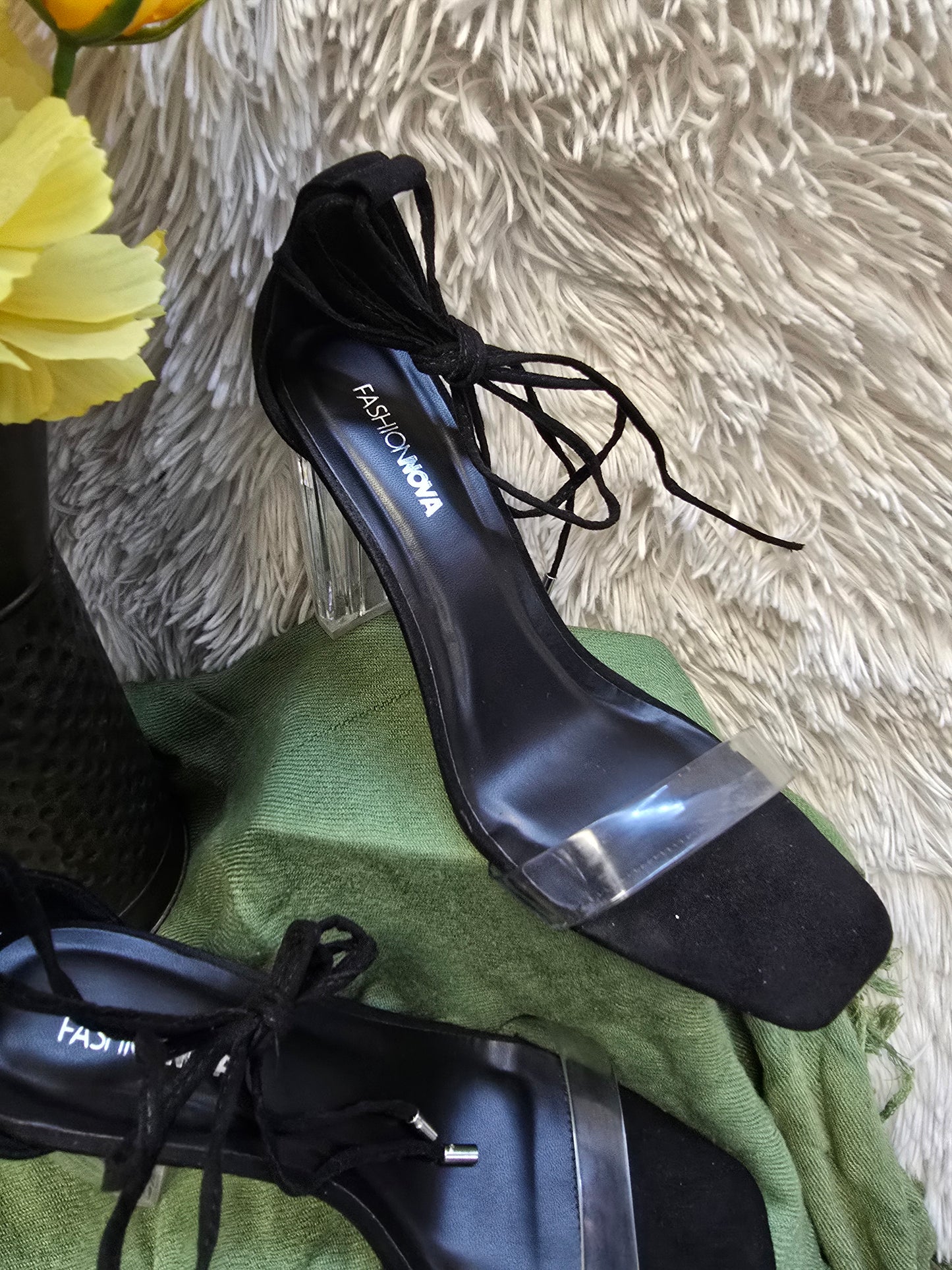 Fashionova transparent heels size 10 image 2