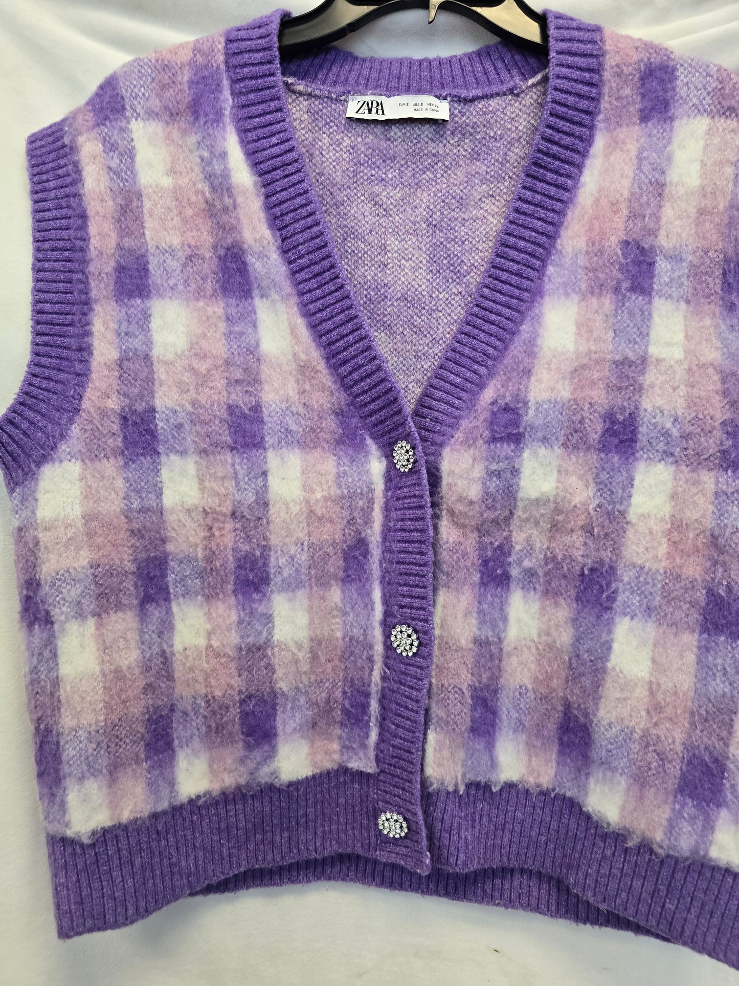 Zara purple mix vest size small image 1