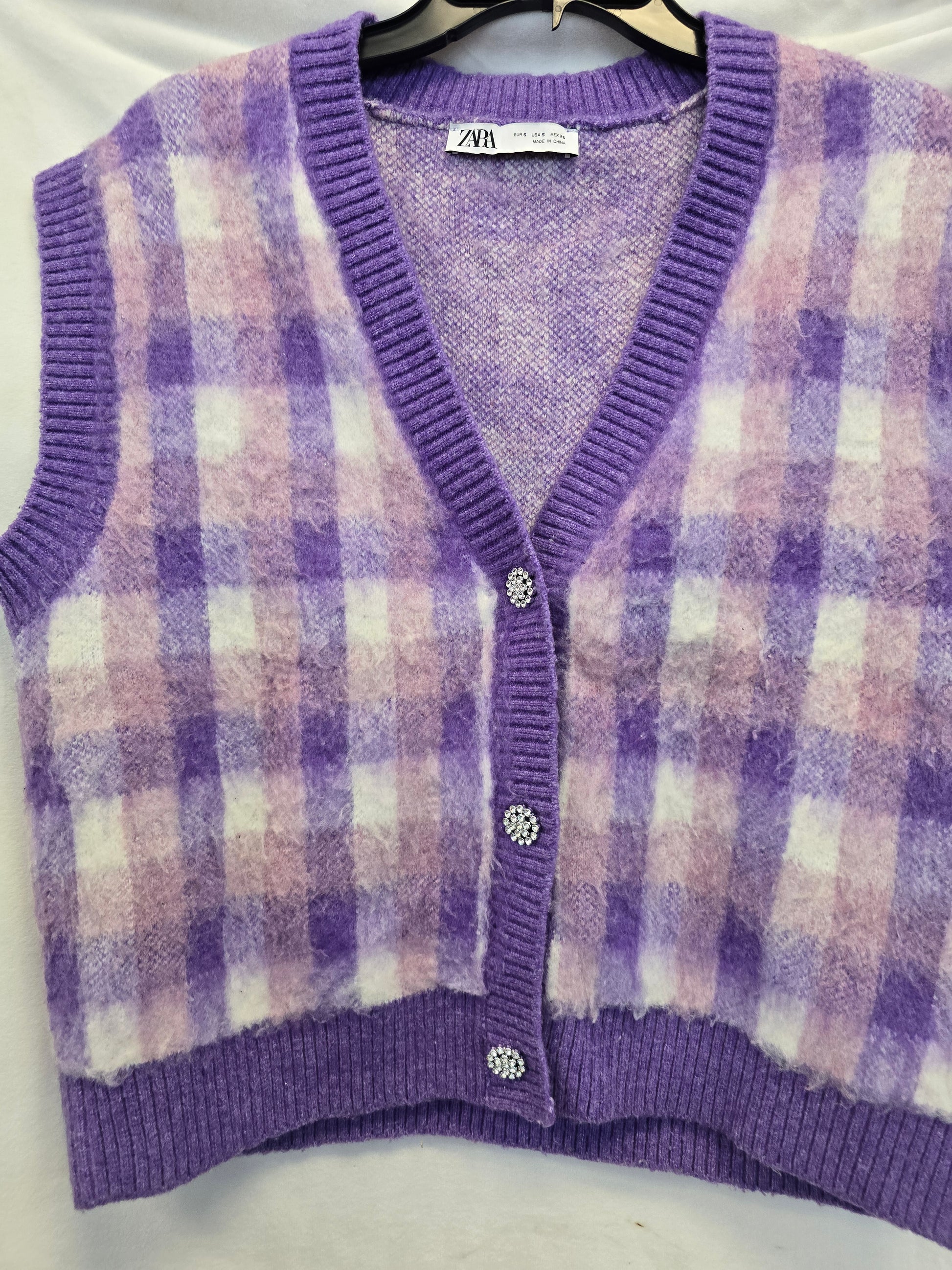 Zara purple mix vest size small image 1