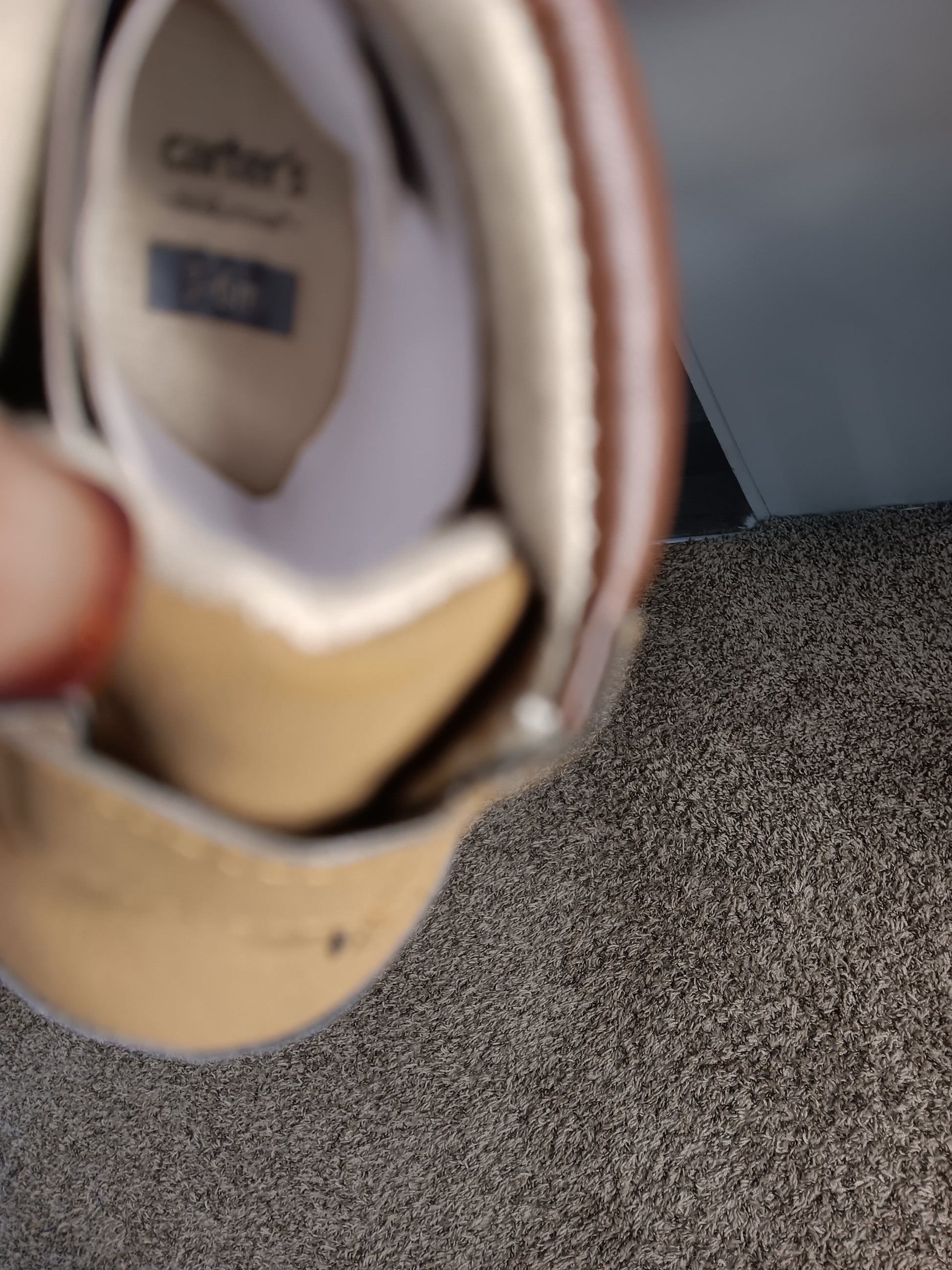 Baby Boys Soft Sole High-Top Crib Shoes – Tan & Brown image 4
