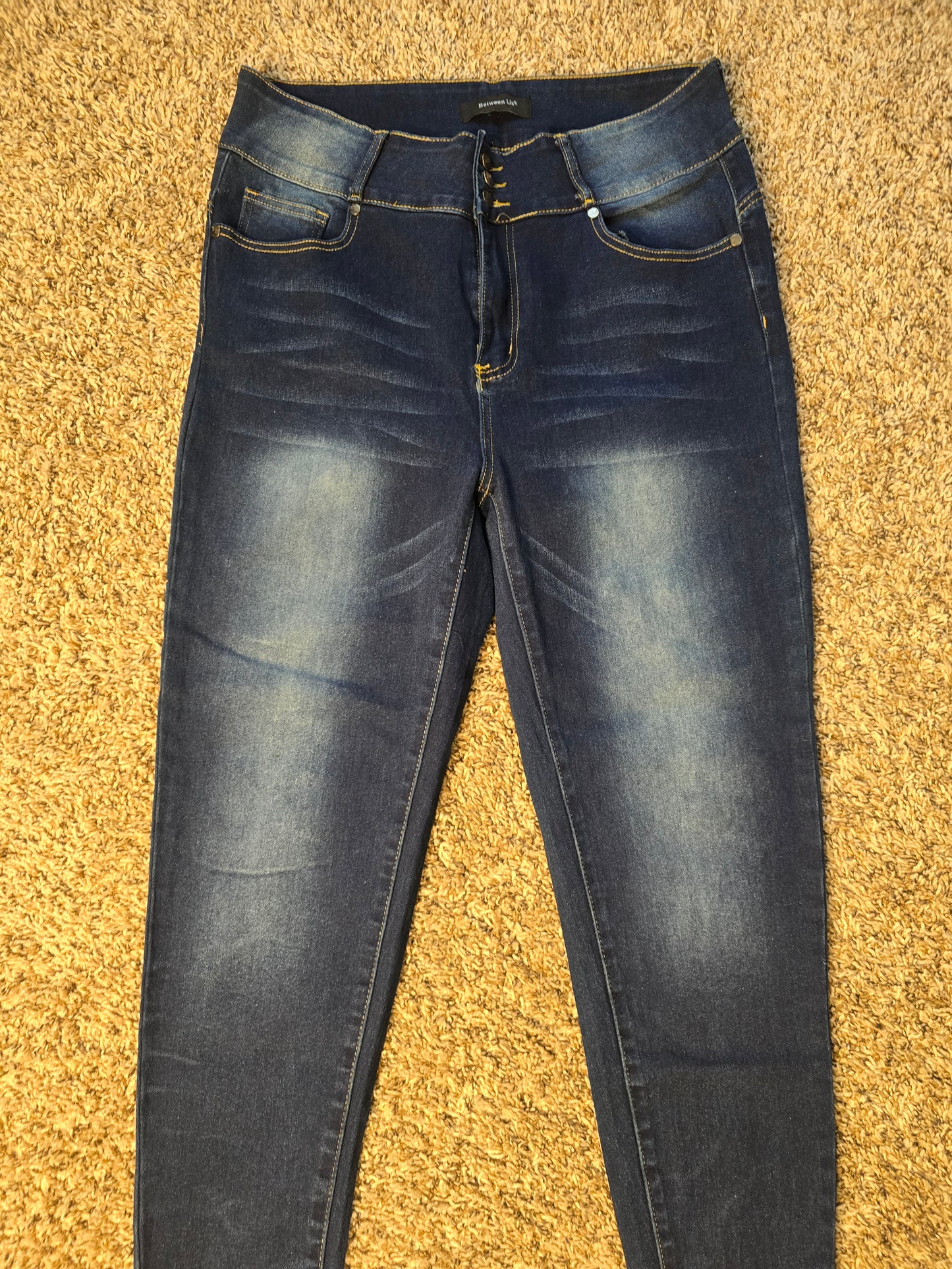 Between Us Women’s High Waist Skinny Jeans size 18 – Dark Wash Button Fly Denim image 2