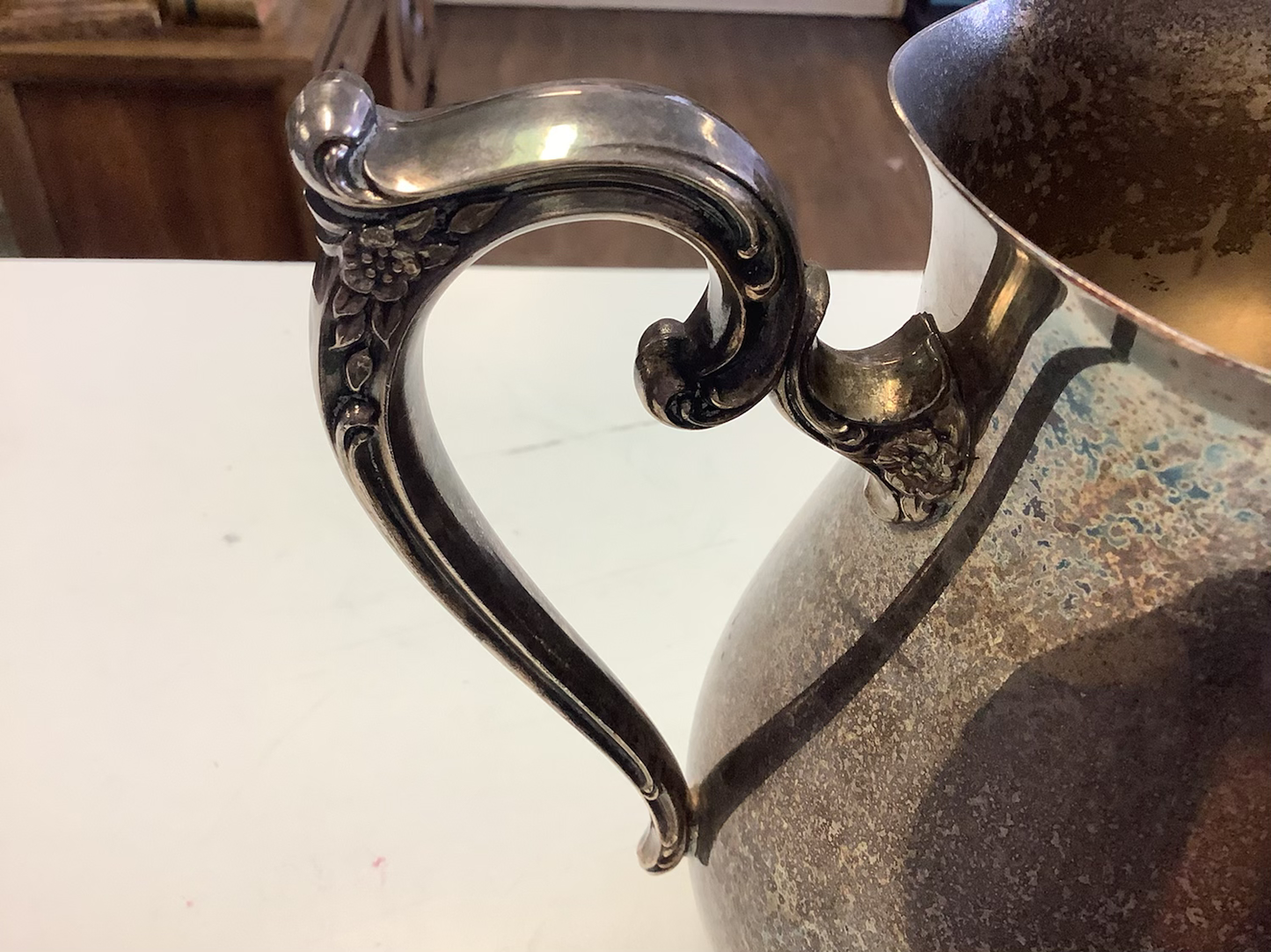 Vintage W.m. Rogers & Son Silverplate Victorian Rose Water Pitcher image 2