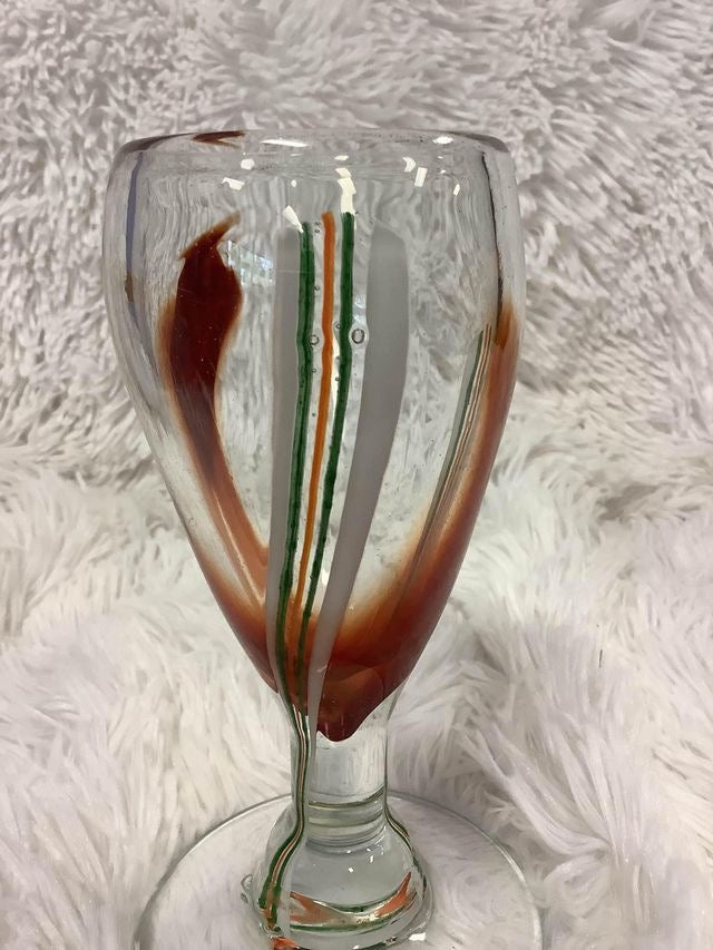 Small orange and green striped cup image 5
