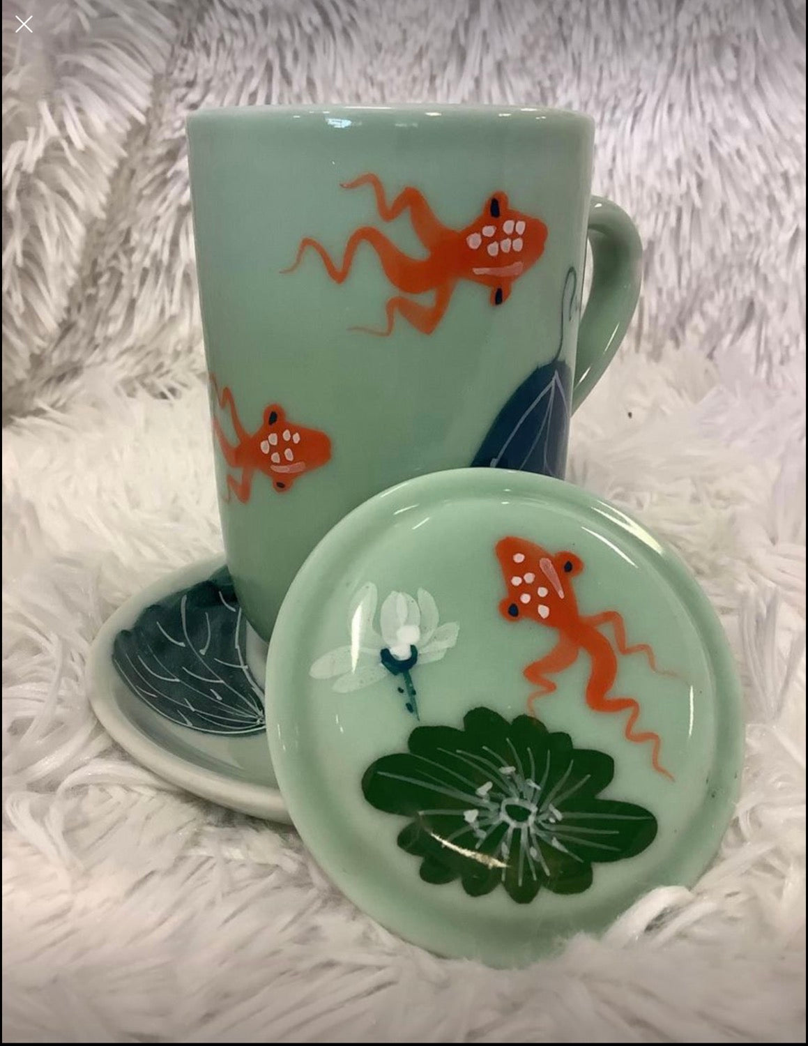 Oriental mug with fish design image 2