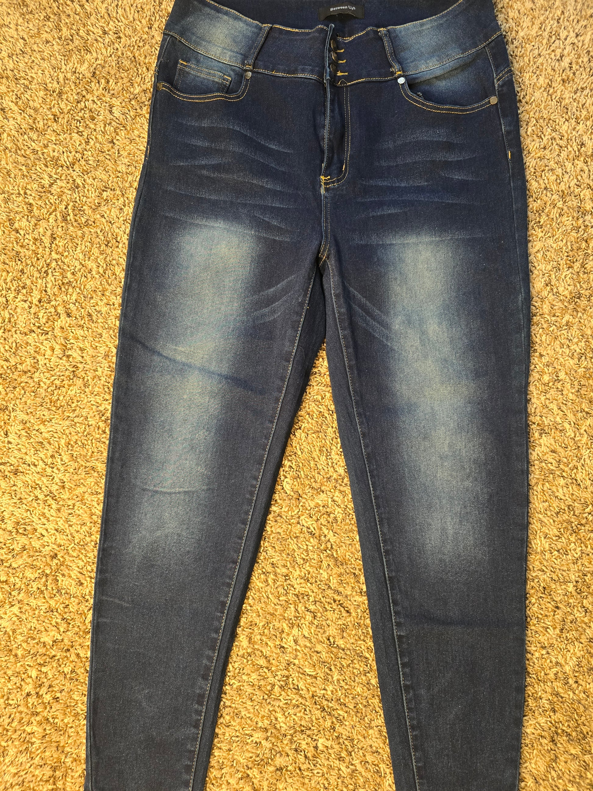 Between Us Women’s High Waist Skinny Jeans size 18 – Dark Wash Button Fly Denim image 3