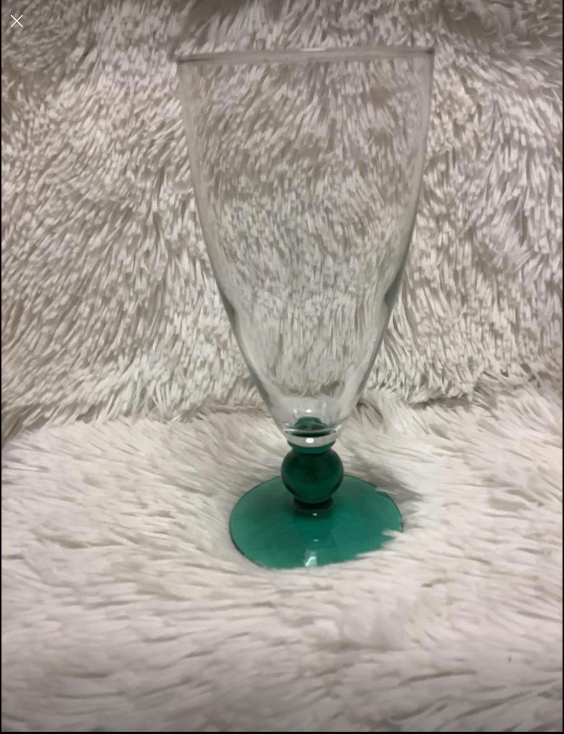 set of 3 Green based  crystal glasses image 0