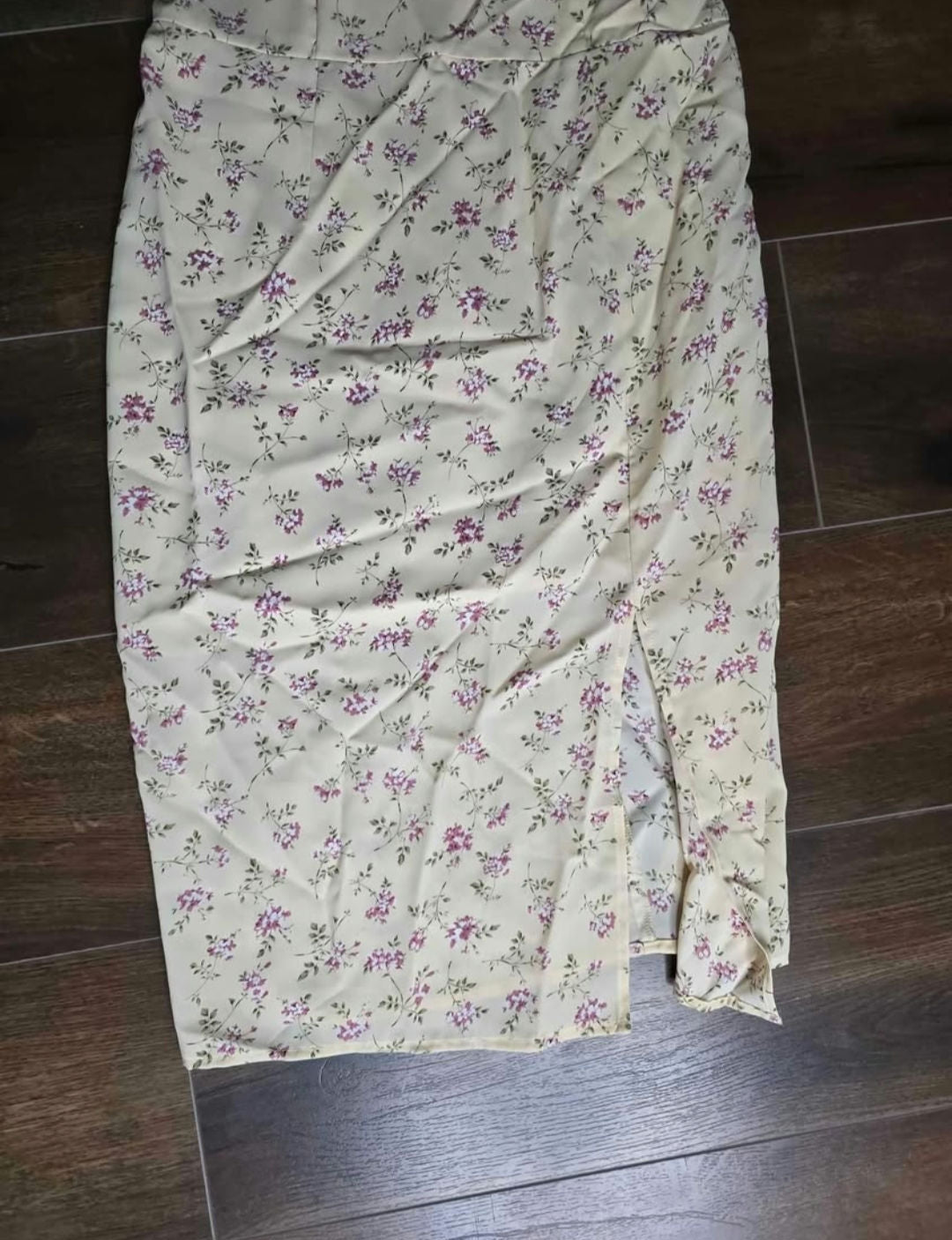 Girls White floral dress L image 5