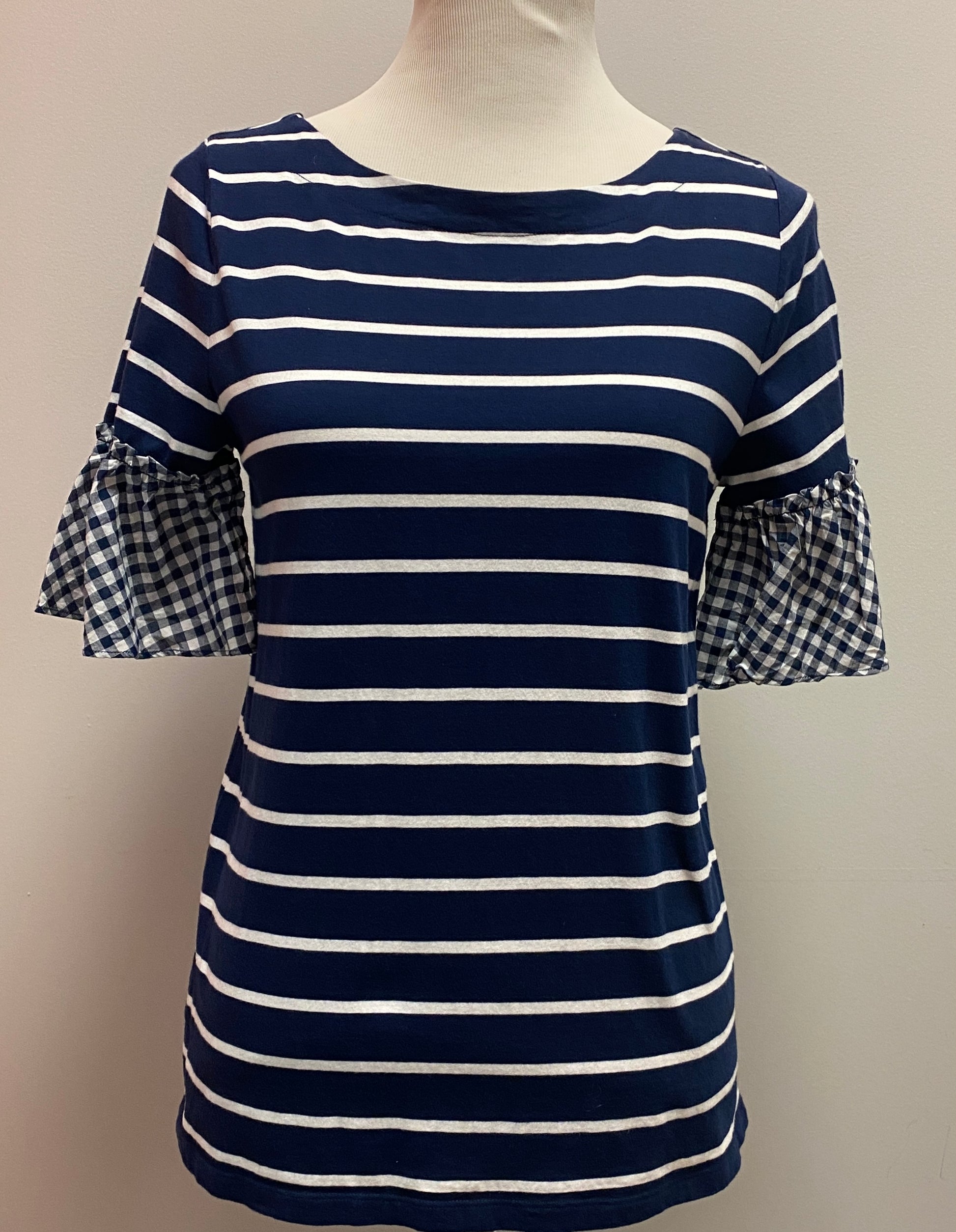St. John’s Bay Blue Striped Top (M) image 1