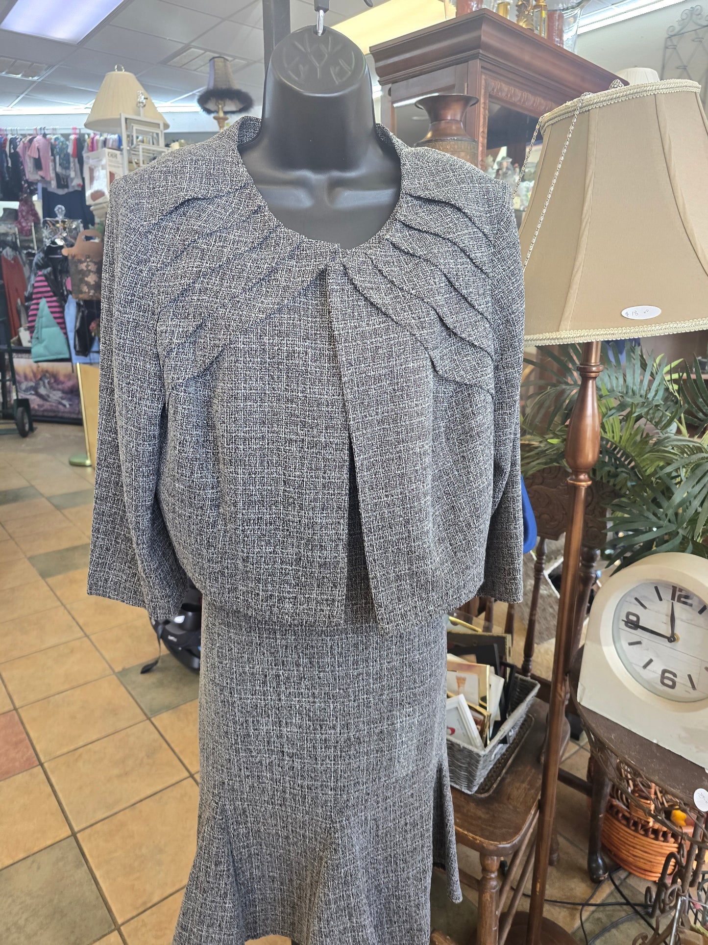 2 piece gray dress size 16 image 2
