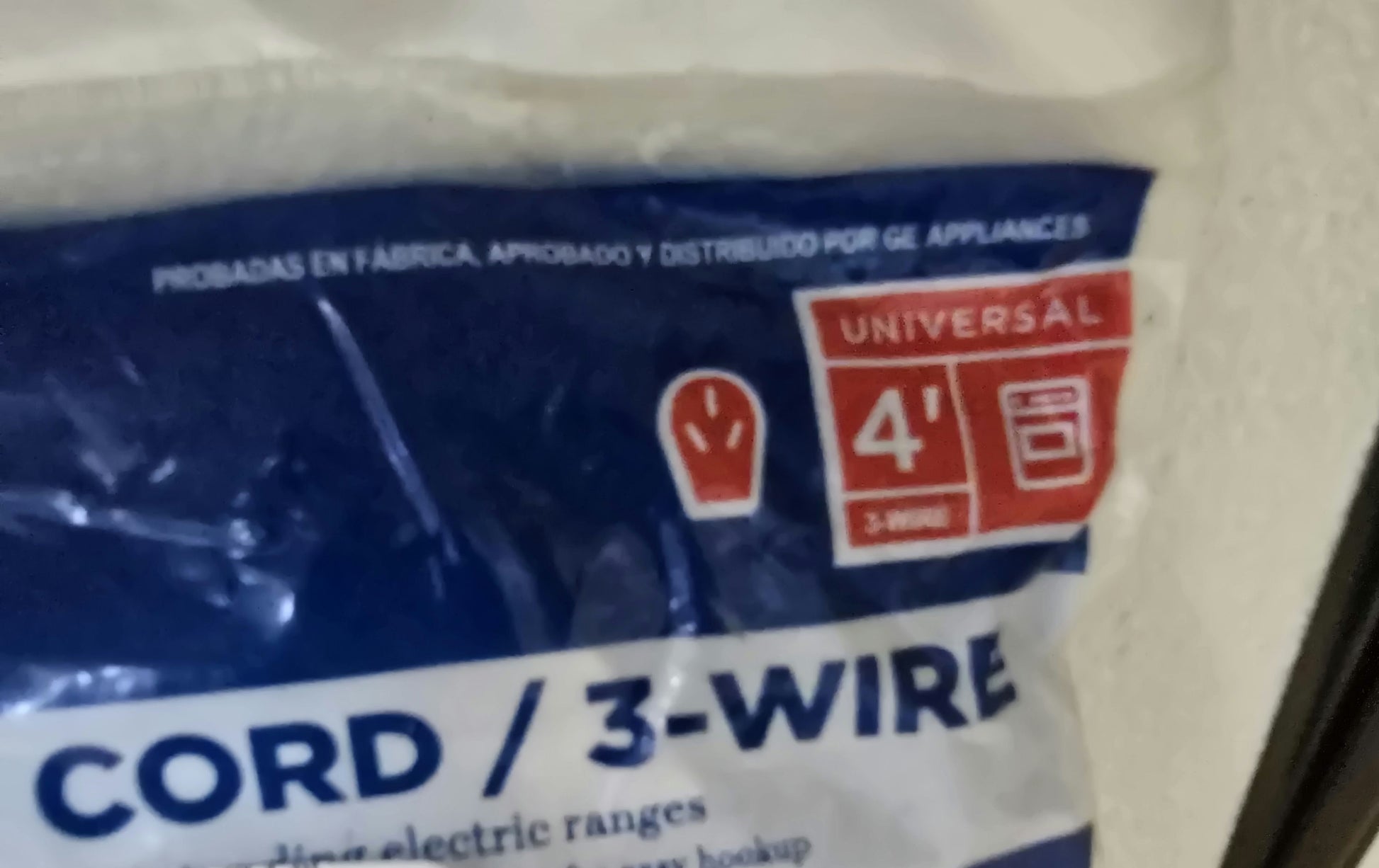 GE range power cord/3-wire image 2