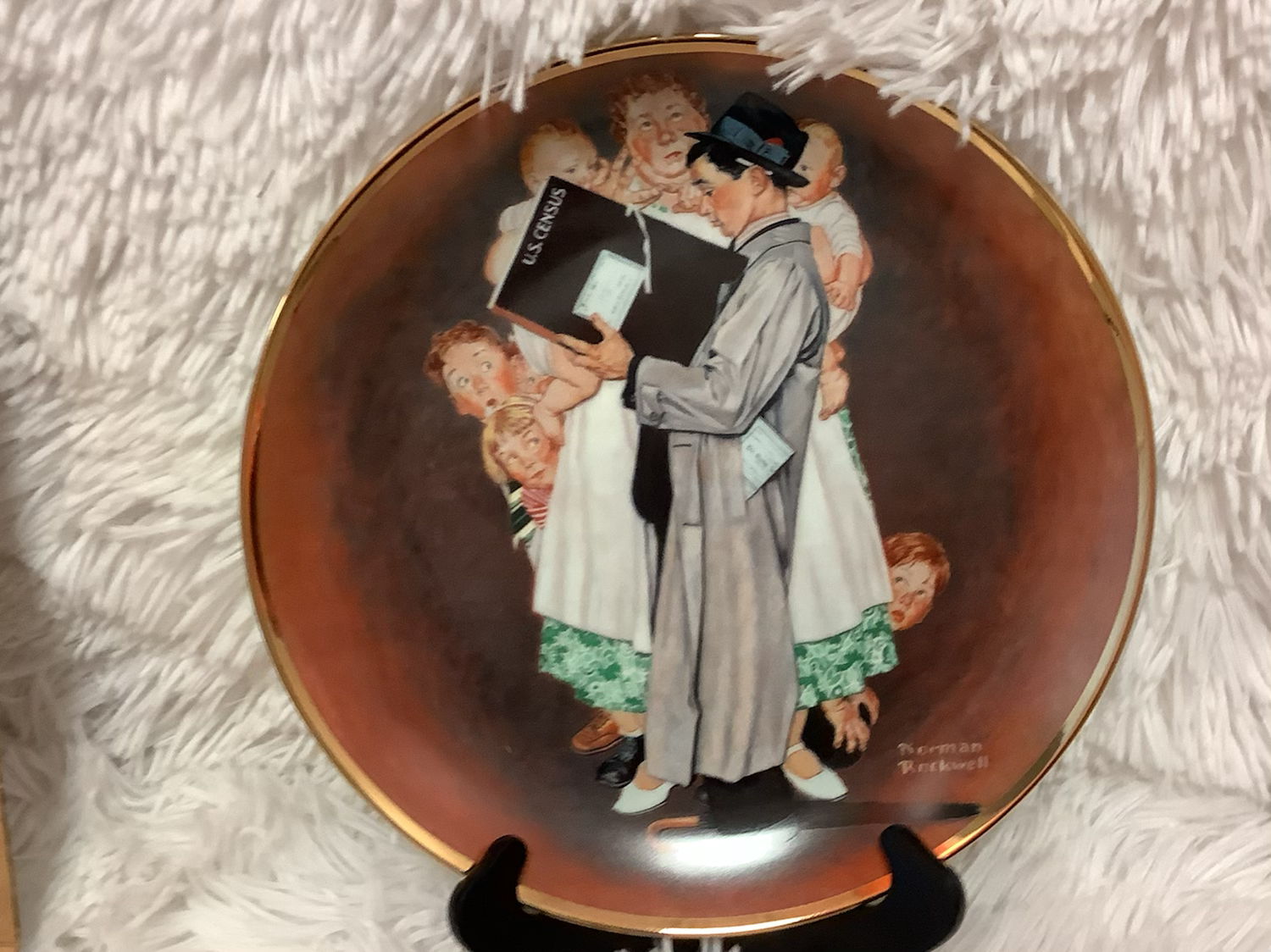Norman Rockwell “the census taker” plate image 0