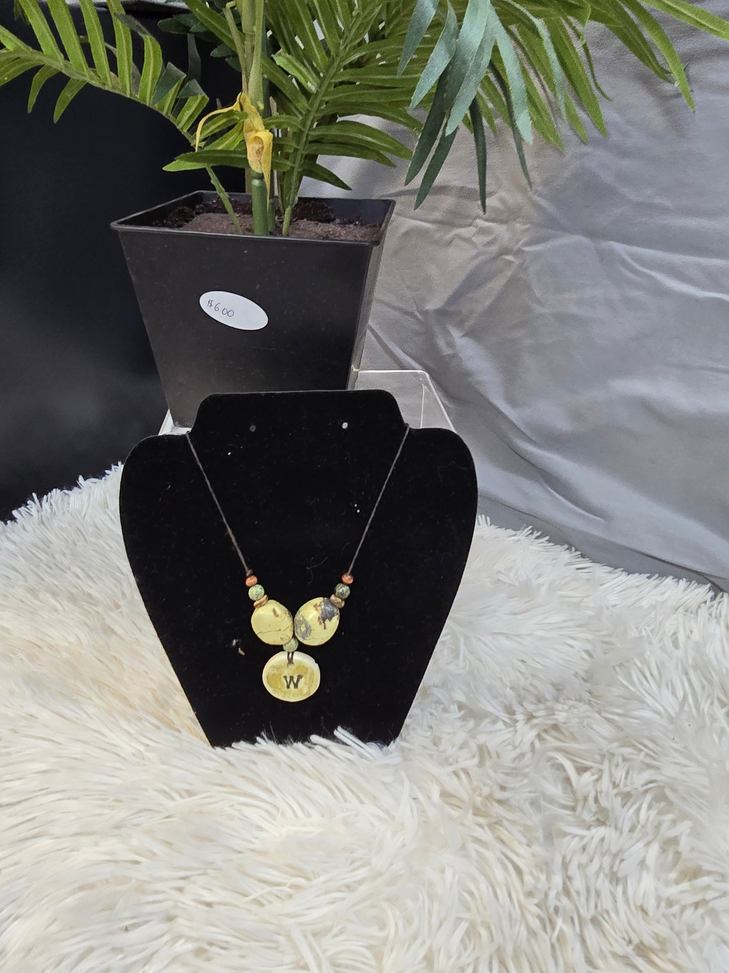 Wax and stone engraved necklace  image 3