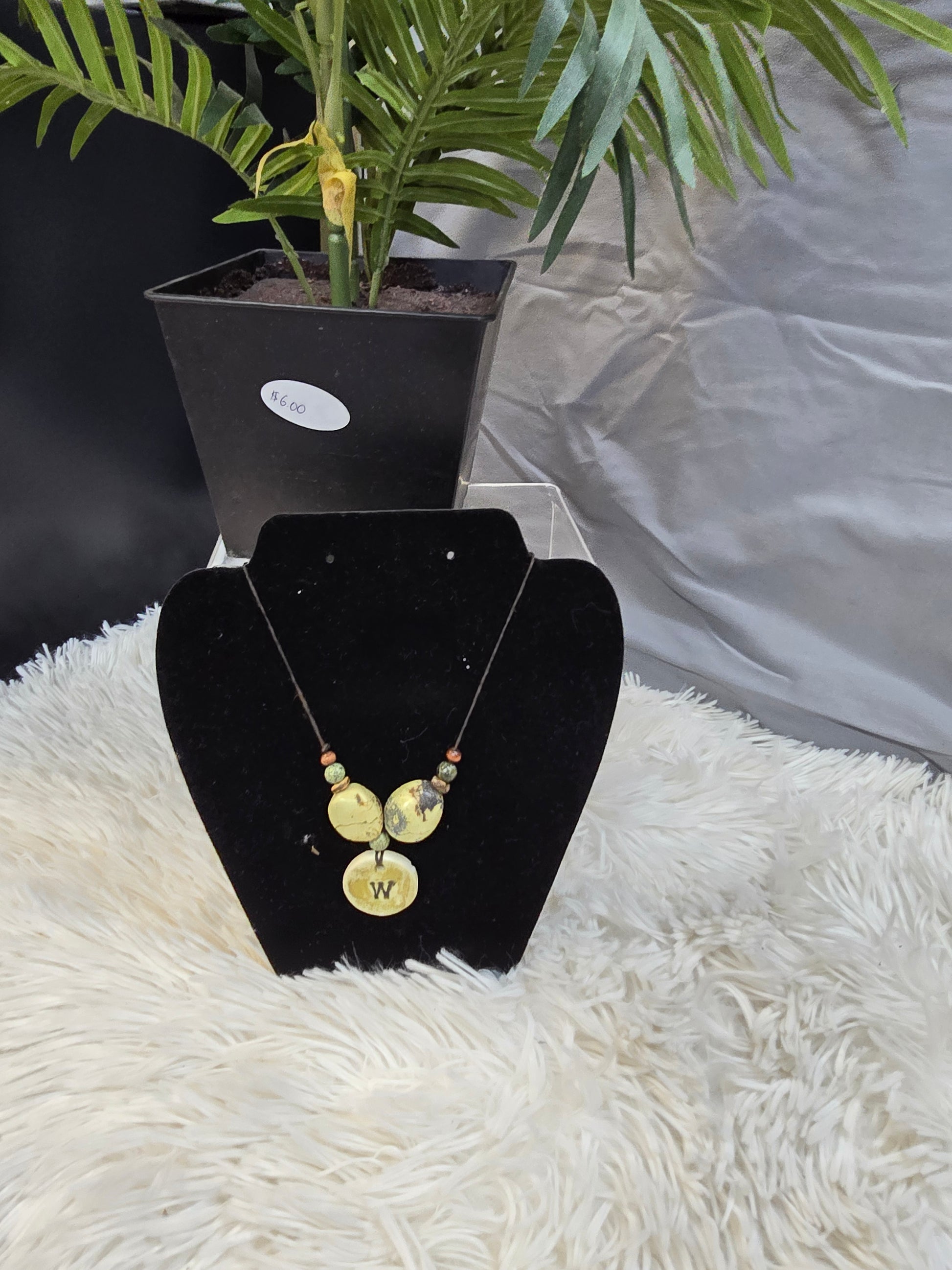 Wax and stone engraved necklace  image 3