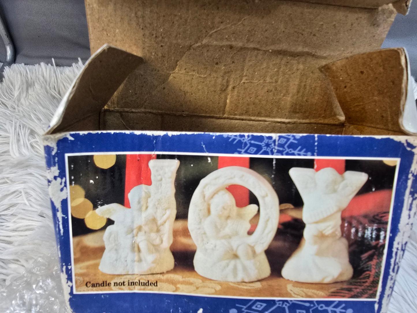 Vintage Porcelain joy candle holders image 0