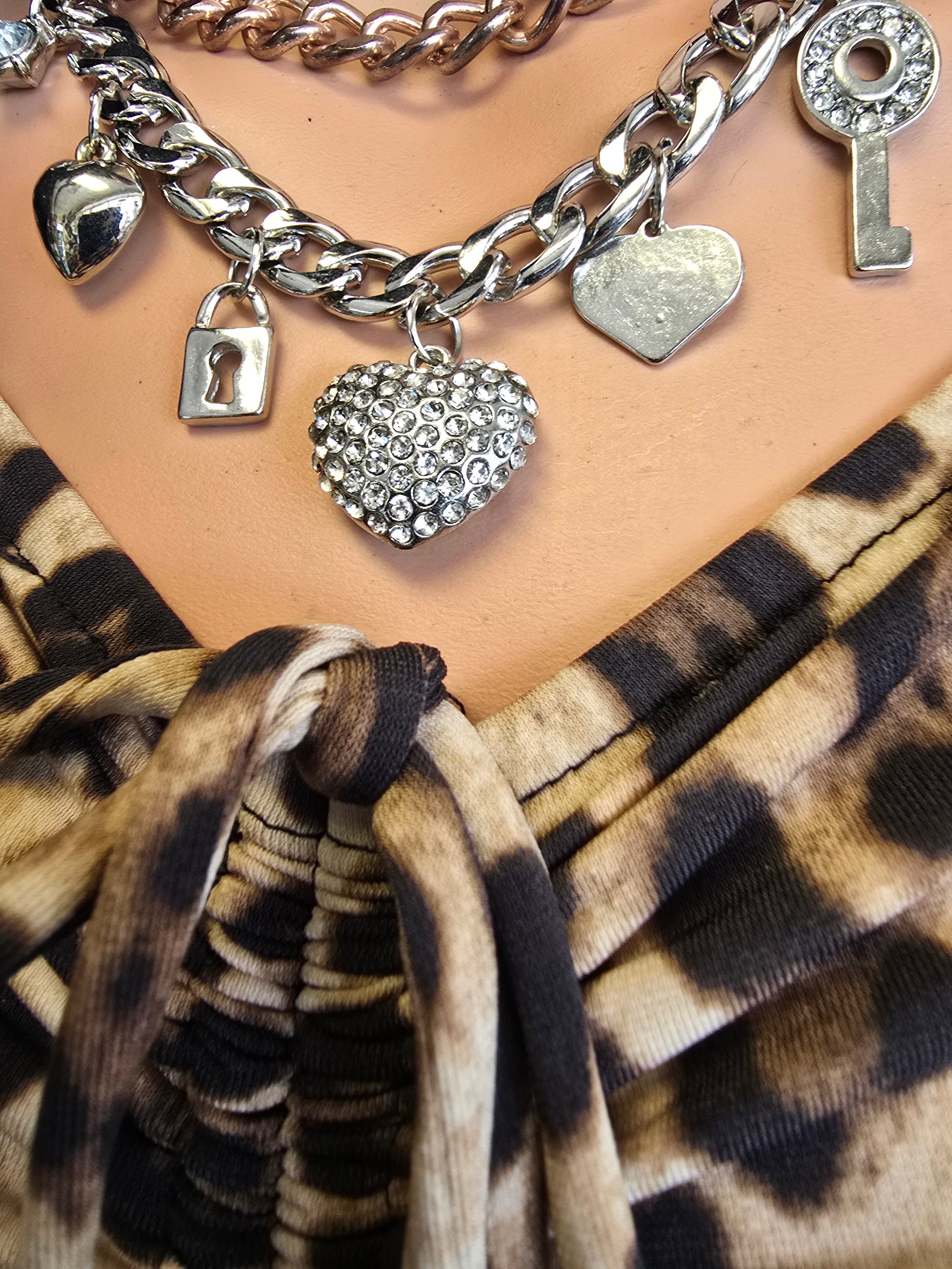Silver color charm necklace  image 2