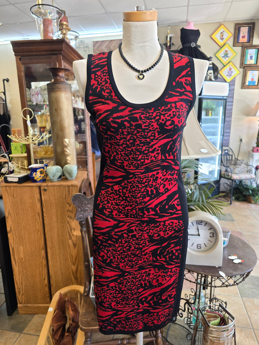 Black and red stretch dress size M image 0