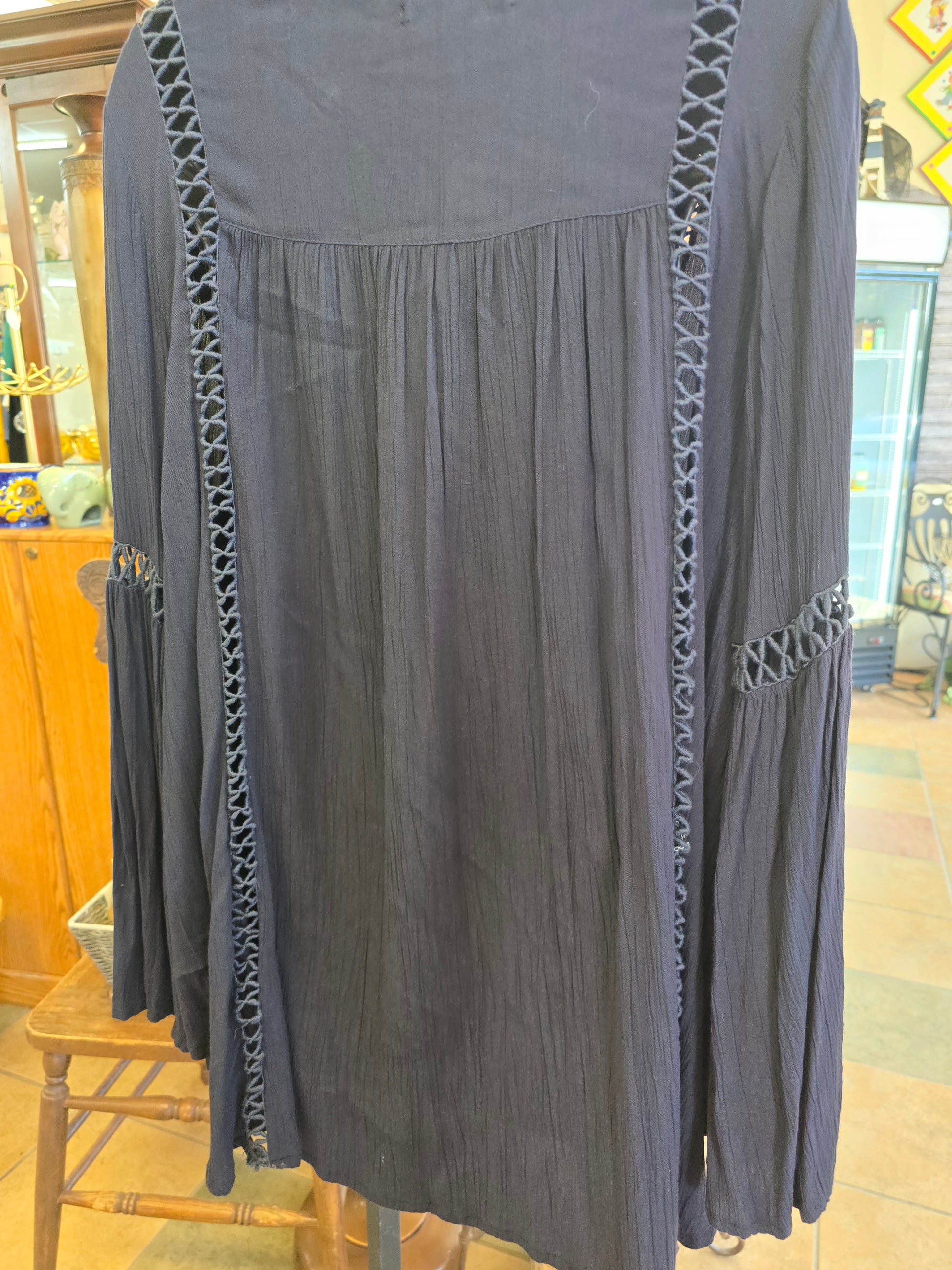 Blue long sleeve blouse size L image 9