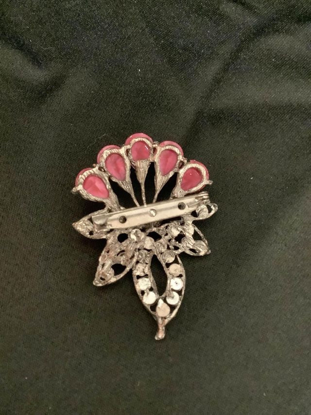 Pink jeweled broch image 1