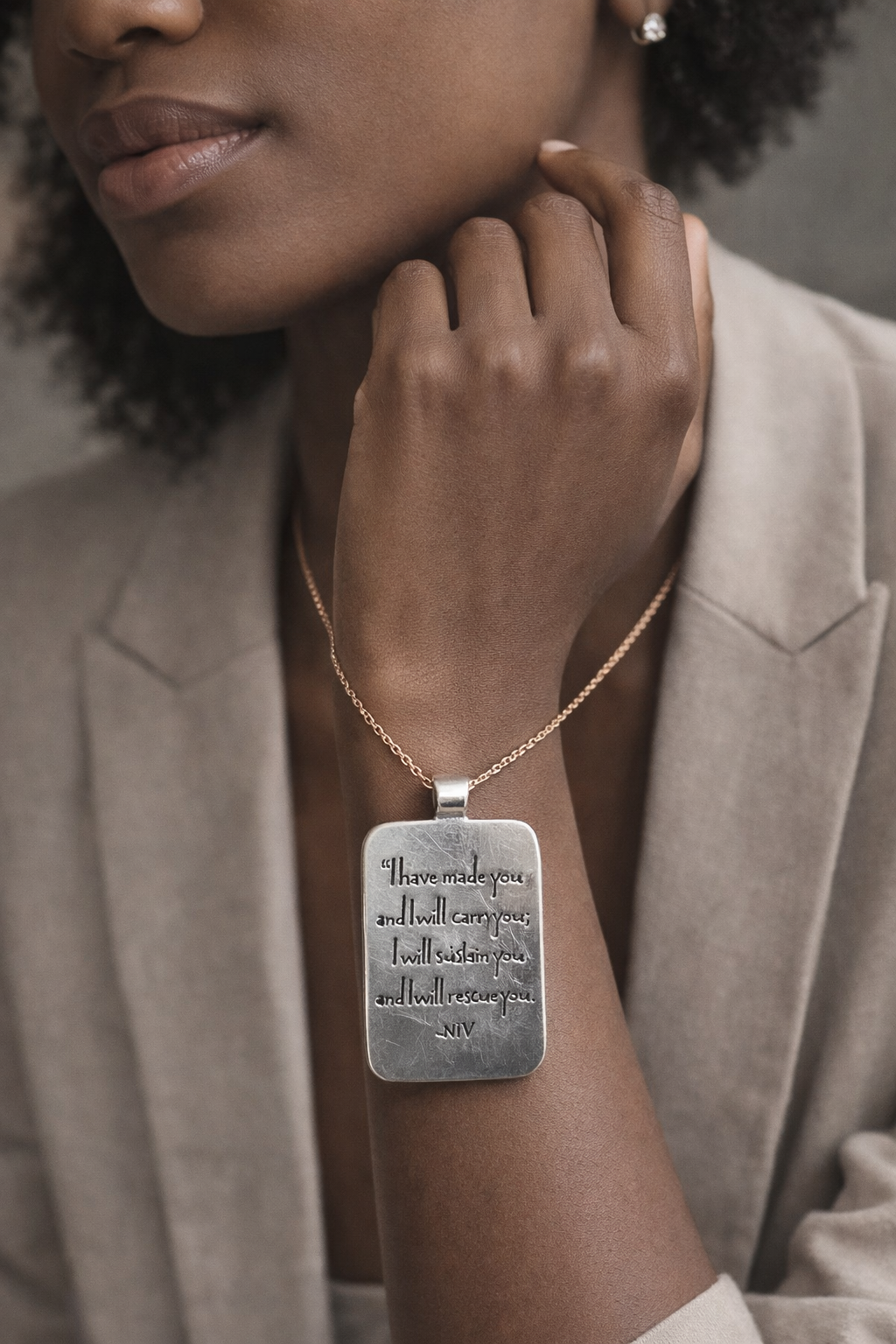Inspirational Scripture Pendant – Isaiah 46:4 (Pendant Only) image 6