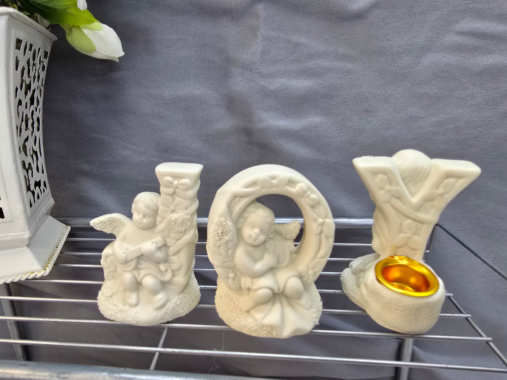 Vintage Porcelain joy candle holders image 4