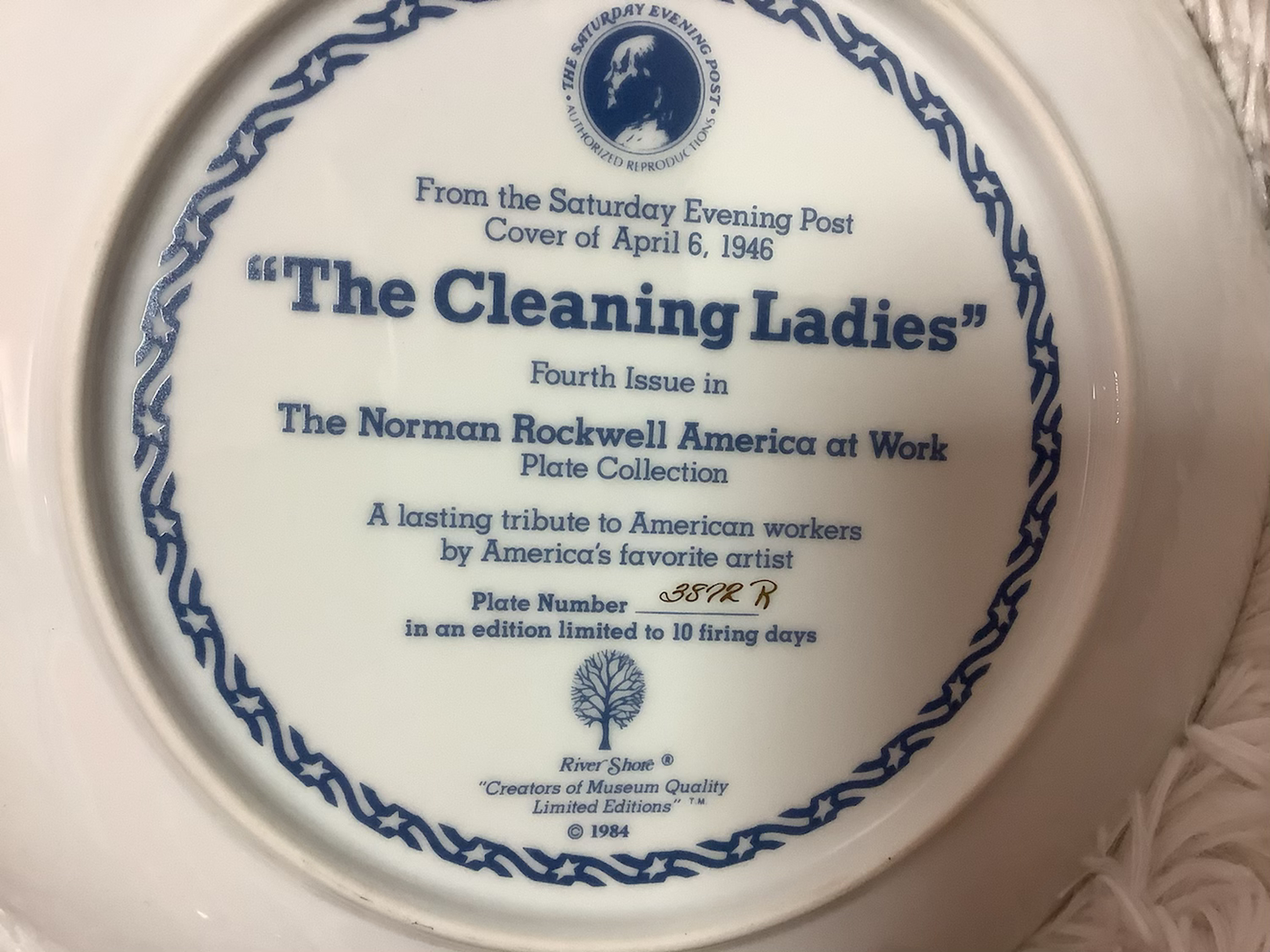 Norman Rockwell “the cleaning ladies” plate image 2