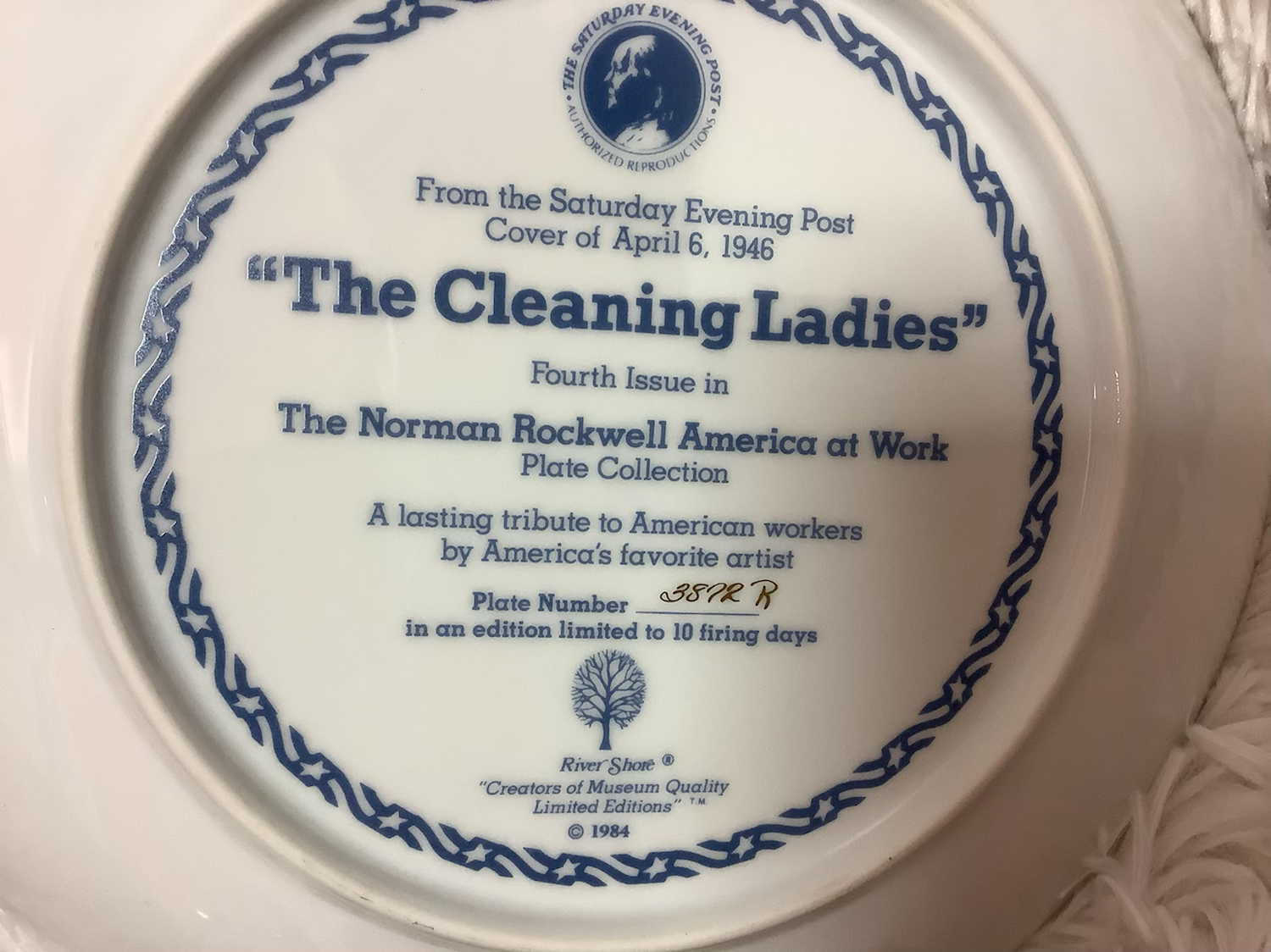 Norman Rockwell “the cleaning ladies” plate image 2