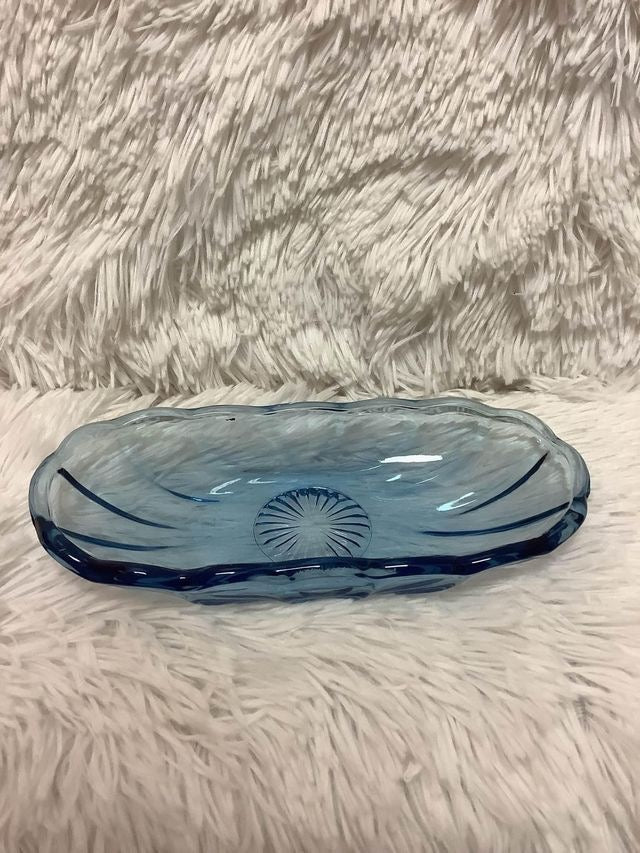 Light blue glass anchor hocking banana split boat image 0