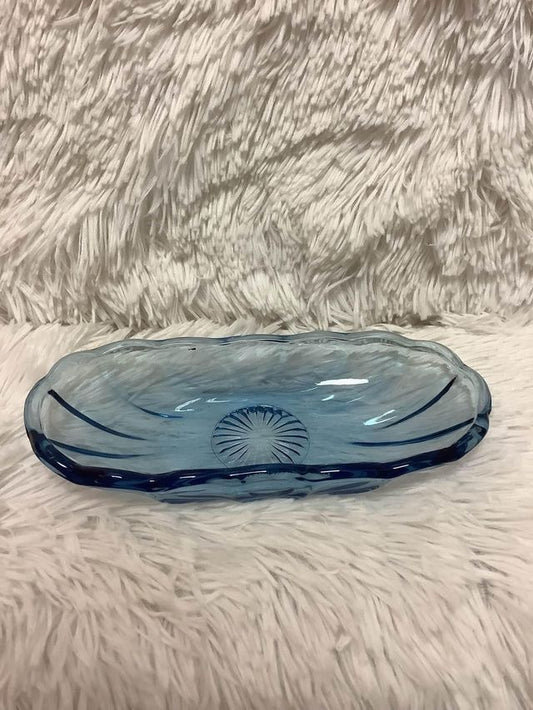 Light blue glass anchor hocking banana split boat image 0