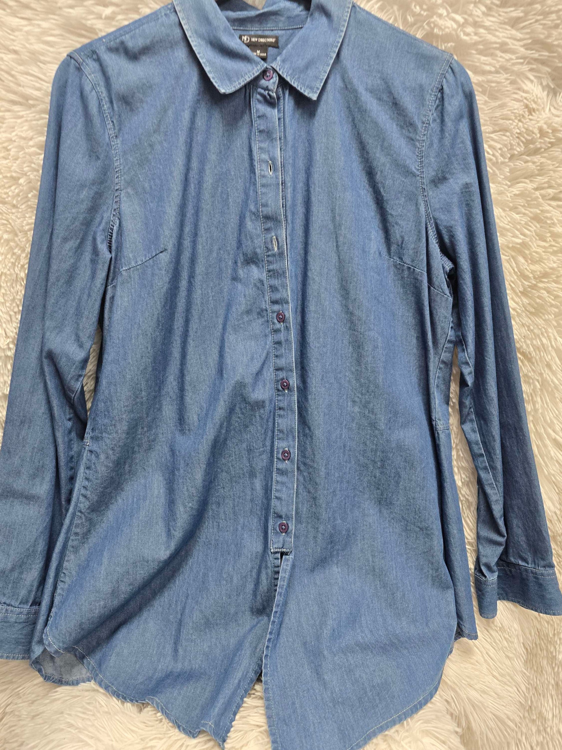 New direction denim long sleeve shirt M image 1