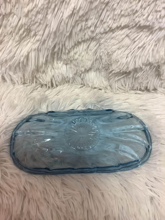 Light blue glass anchor hocking banana split boat image 2